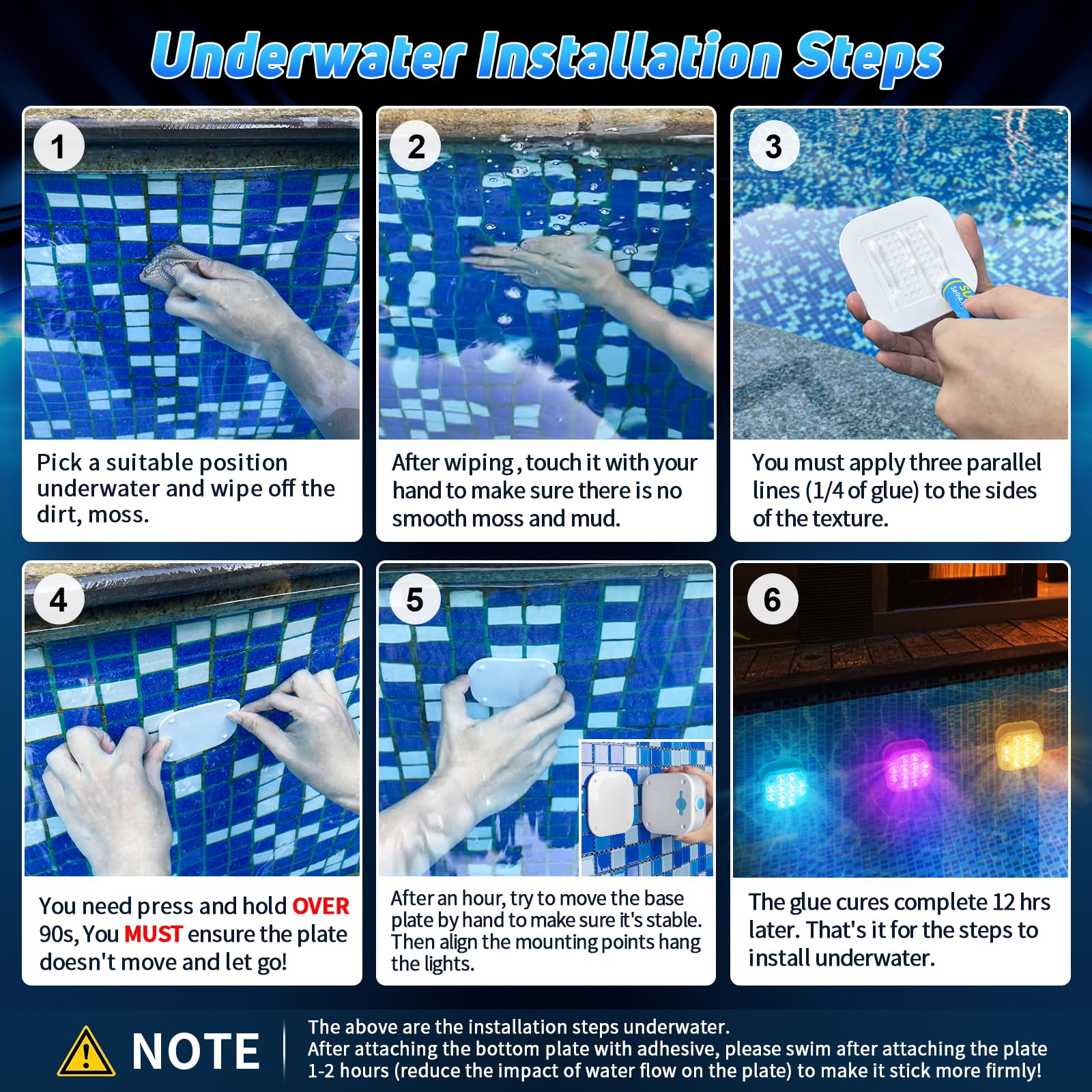 Pool Lights for Above Ground Pools Waterproof with Remote, Underwater Rechargeable 2600mAh Battery Magnetic 16 Color Changing Fl