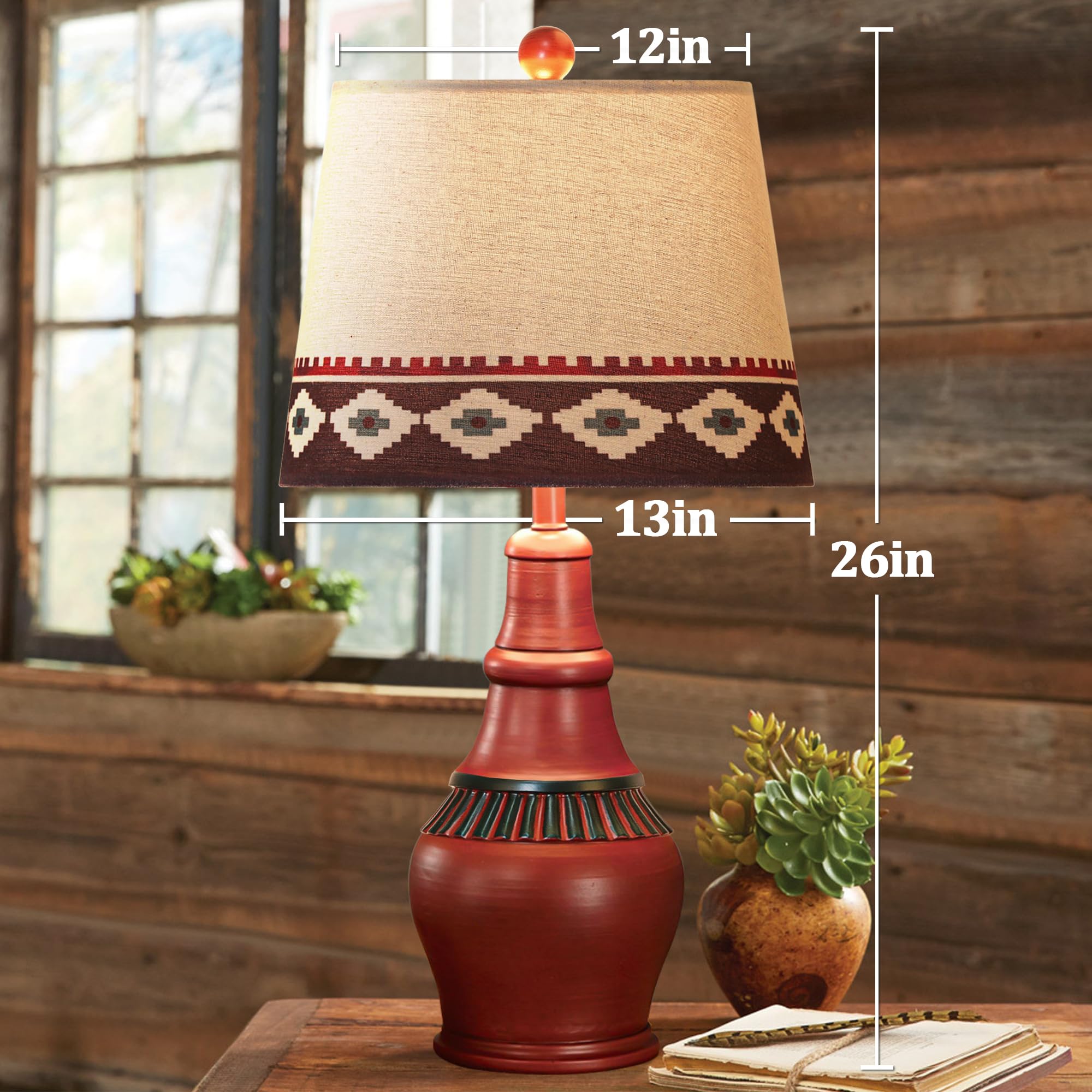 Hamucd Set Of 2 Western Rustic Table Lamps For Living Room 3-Color Temperature Dimmable Southwest Farmhouse Bedside Lamps For Be