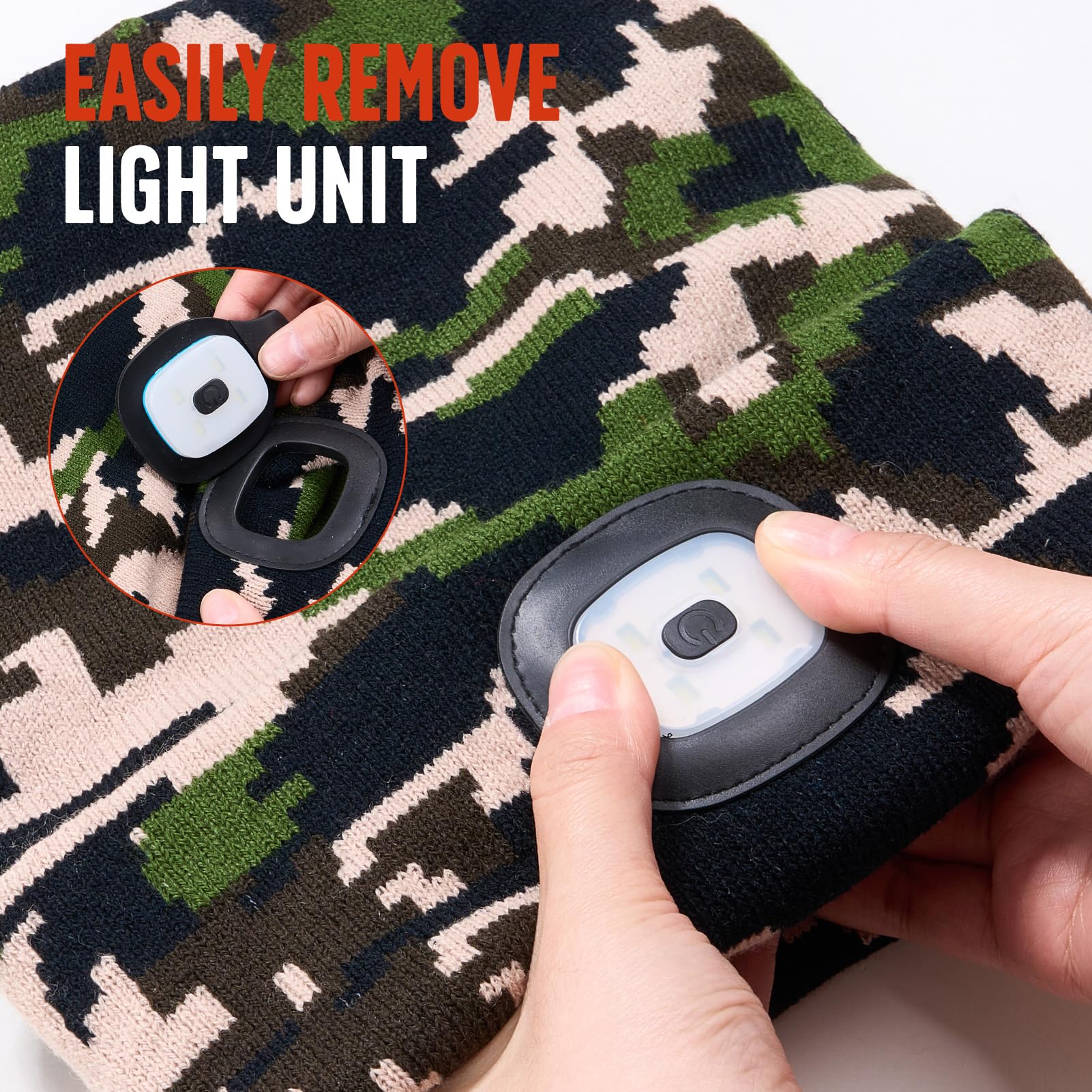 Valentines Day Gifts For Him, Unisex Beanie Hat With Light, Valentines Day Gifts, Rechargeable Headlight Cap, Valentines Day Gifts For Her, Gifts For Men, Cool Gadget Gifts For Women, Camouflage