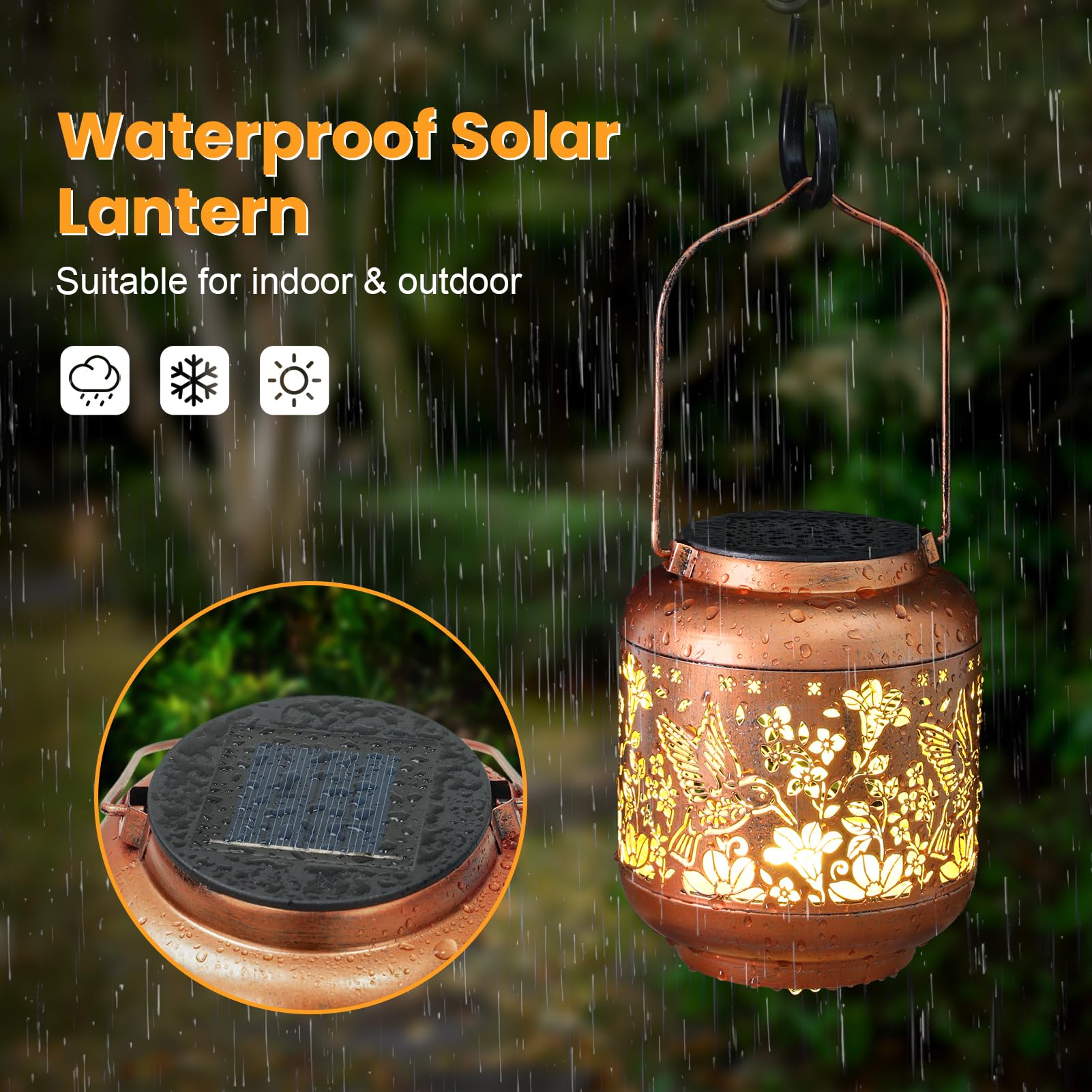 Solar Lantern Outdoor Waterproof Gifts For Women Mom Grandma Mothers Day Hummingbird Garden Decor Hanging Solar Lights Yard Deco
