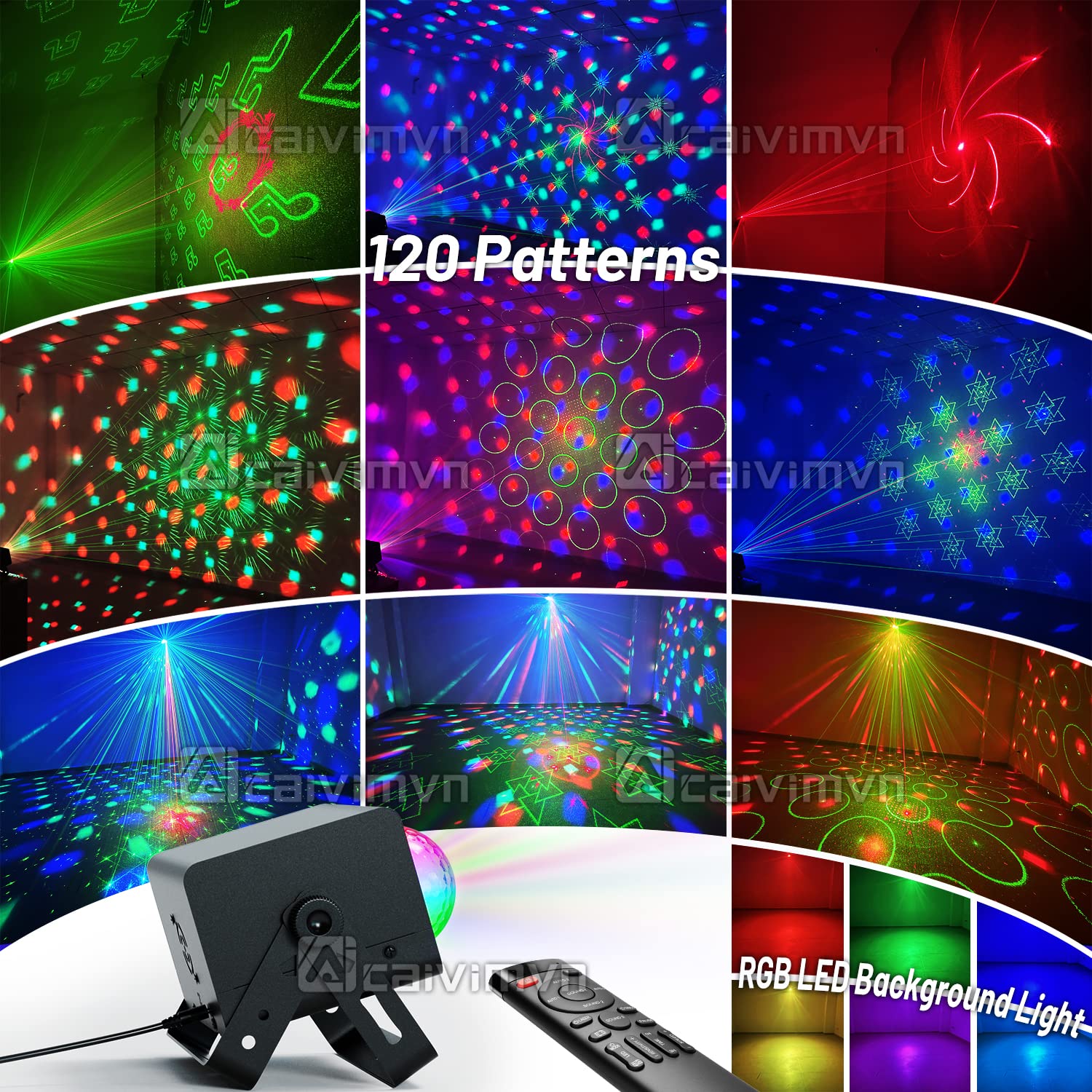 Party Lights, Disco Light Dj Disco Ball Led Sound Activated Stage Lights With Remote Control For Parties Bar Club Pub Christmas