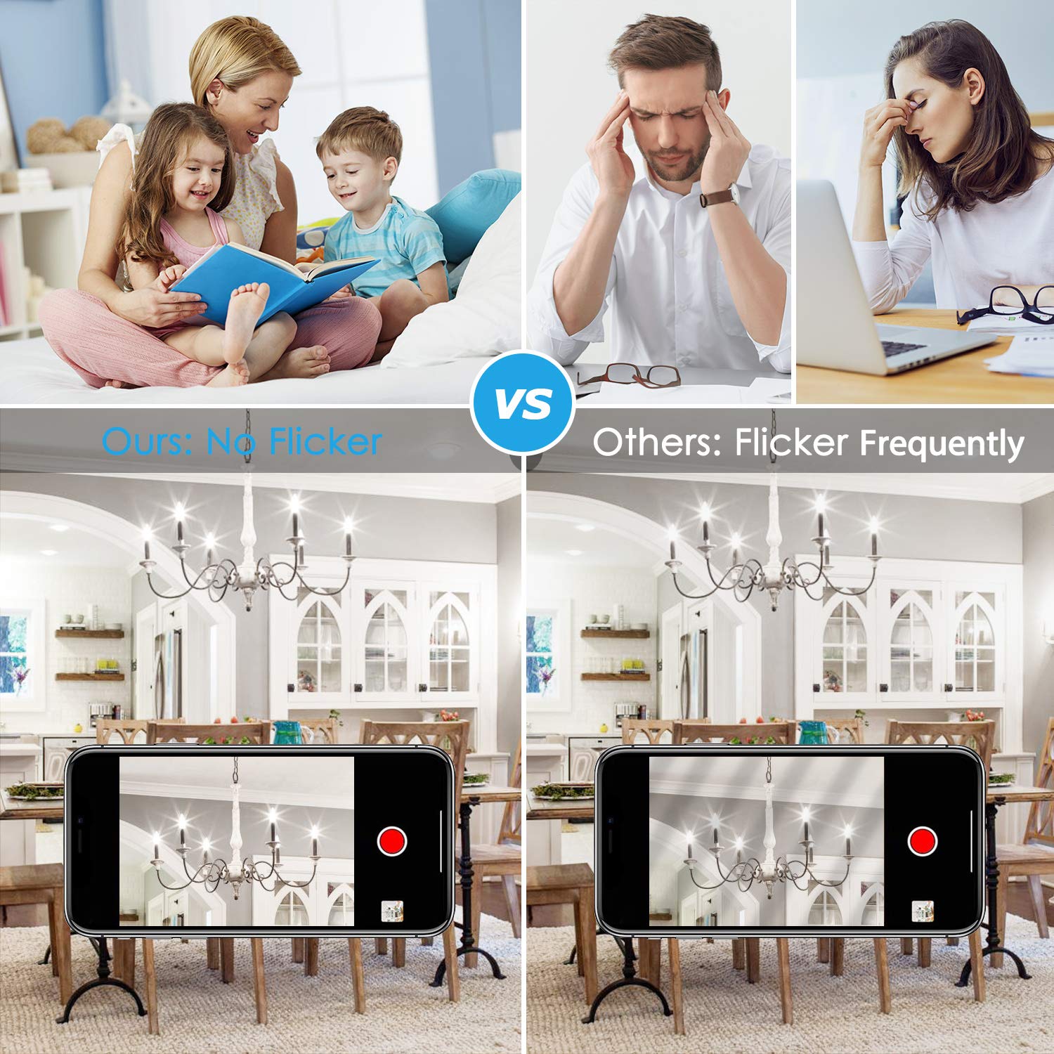 12-Pack Dimmable E12 Led Candelabra Bulbs 60W Equivalent, 5000K Daylight White, 600 Lumens B11 Candle Base 6W C35 Led Filament V