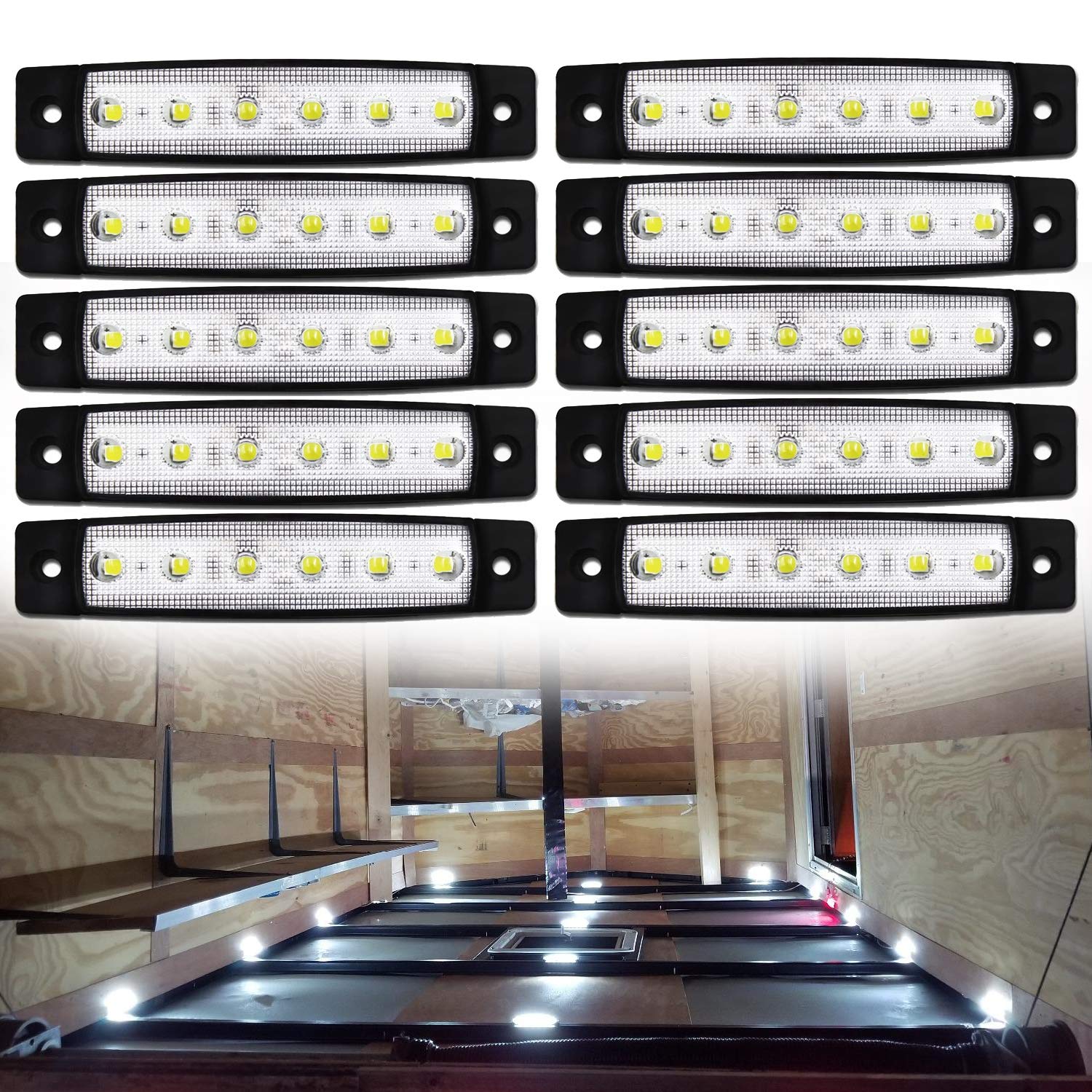 KEING 10 Pack LED Navigation Lights for Boats, Kayaks, Yachts - 12V, White