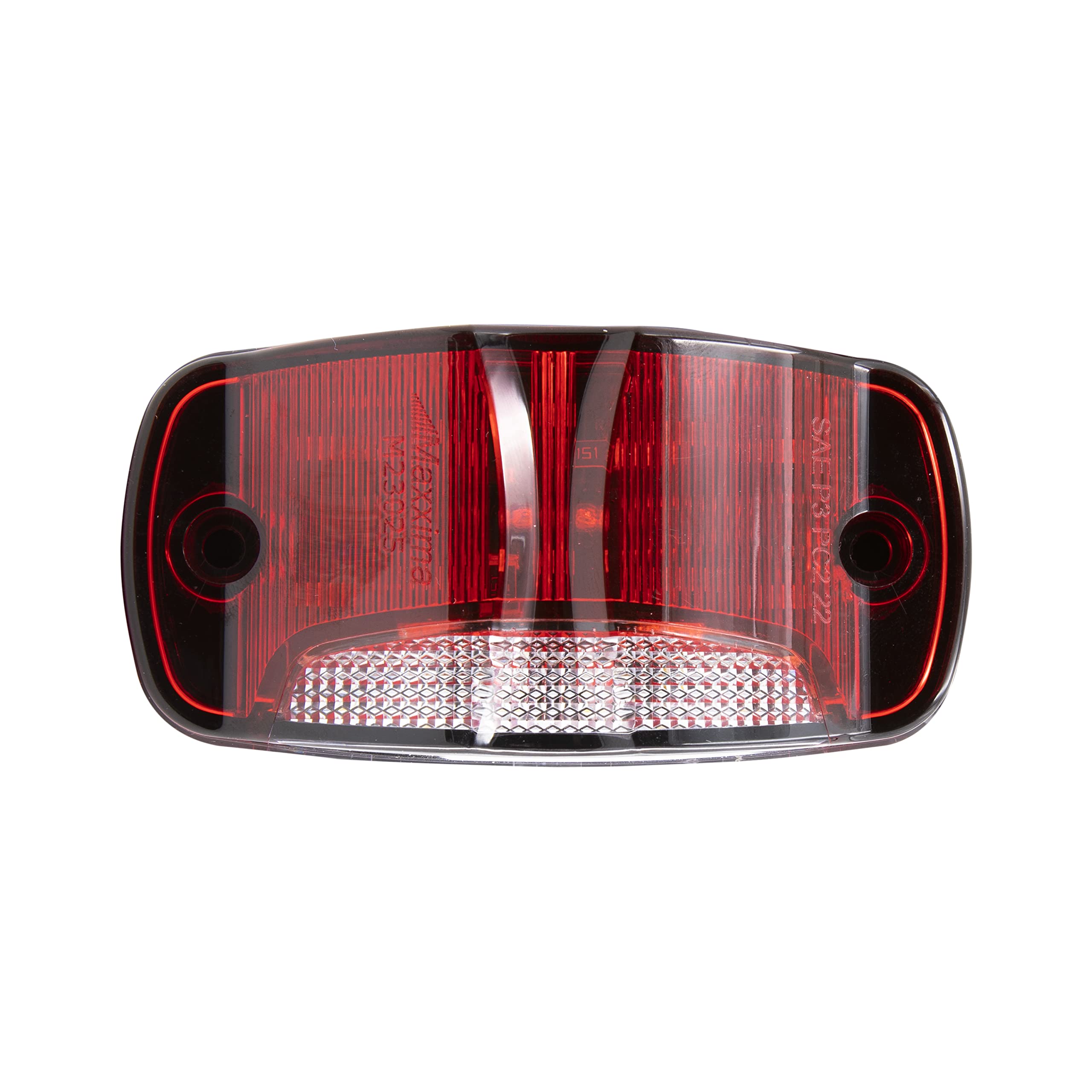 Maxxima Rectangular Clearance Marker P2PC, Red, Polycarbonate, 4in, Model M23025RW-DC, With White Ground Light