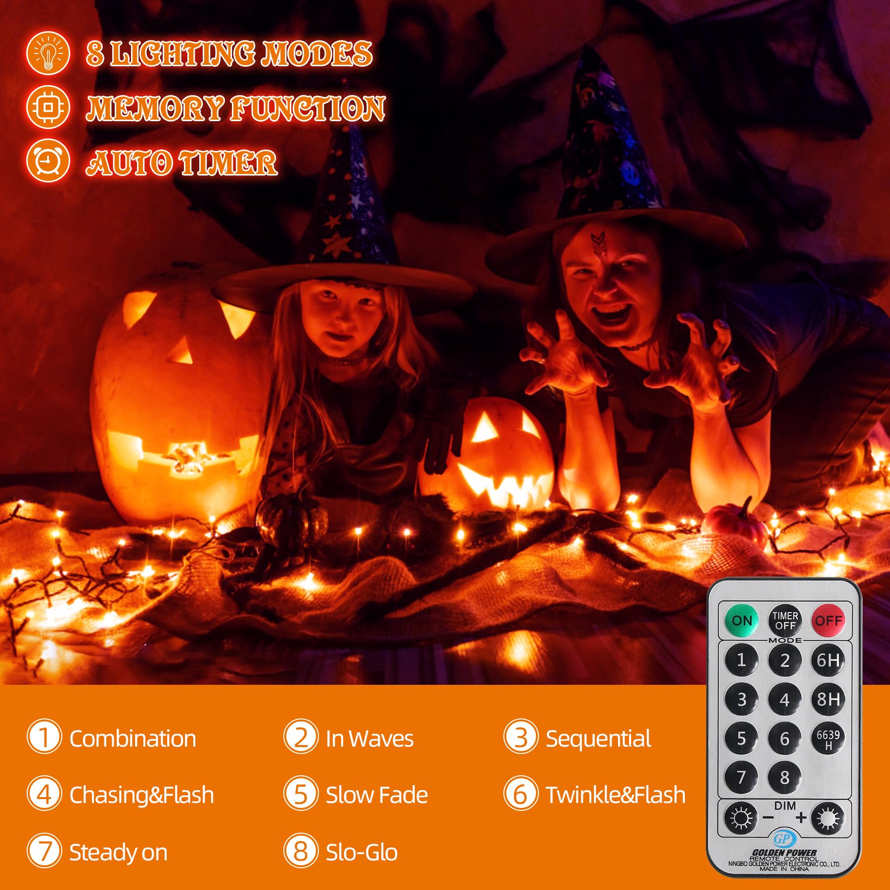 Mzd8391 Orange Purple Halloween Lights Outdoor Indoor, 108Ft 300 Led 2 Colors In 1 Christmas Lights, Fairy Lights, End To End Co