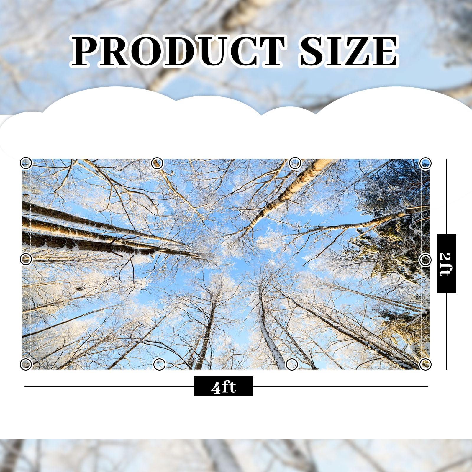 Patelai Fluorescent Light Cover Shade for Ceiling Classroom, 4 x 2 Feet, Magnetic with 10 Magnets, Winter Forest, Model PT-Patelai-56766