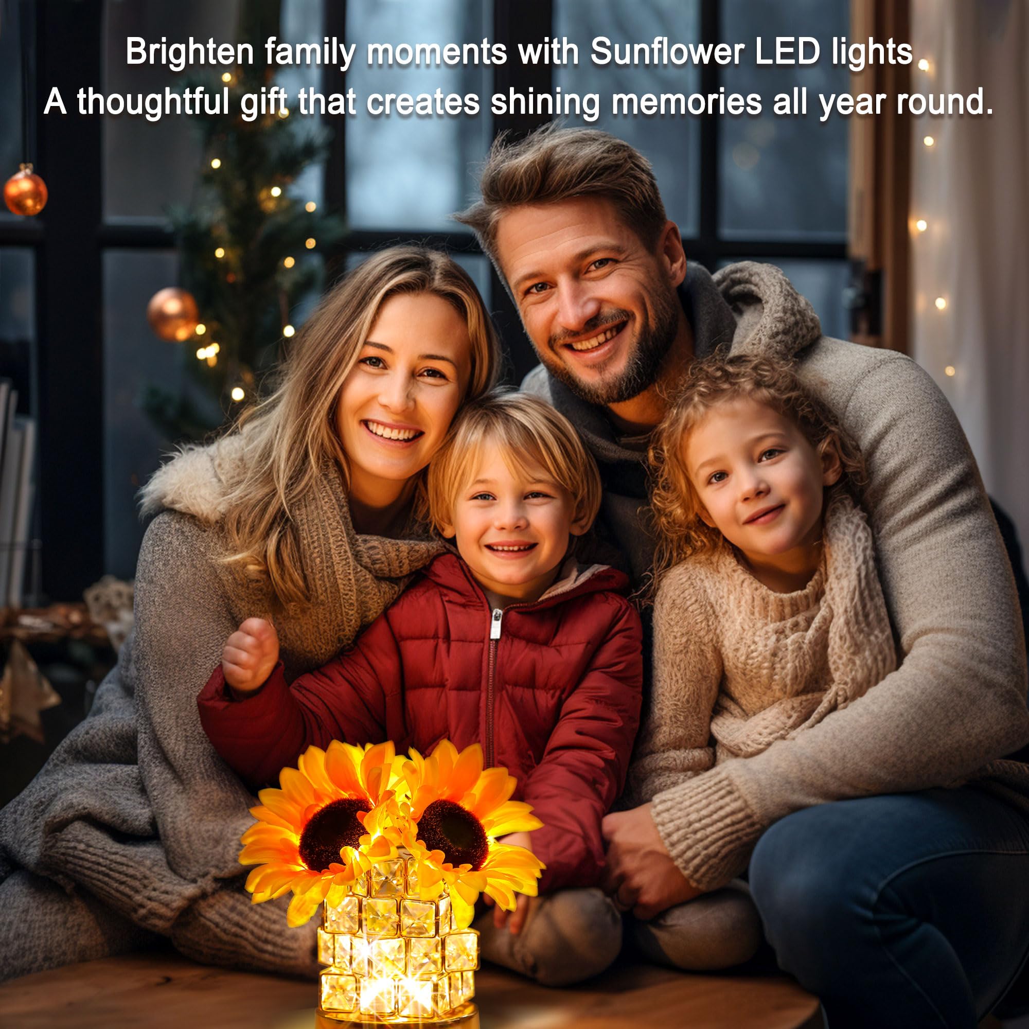 Hibeauti Sunflower Crystal Led Lamp Gifts For Womens, For Womens Daughter Teacher Mom Wife Friends Her Mothers Day Valentines Ch