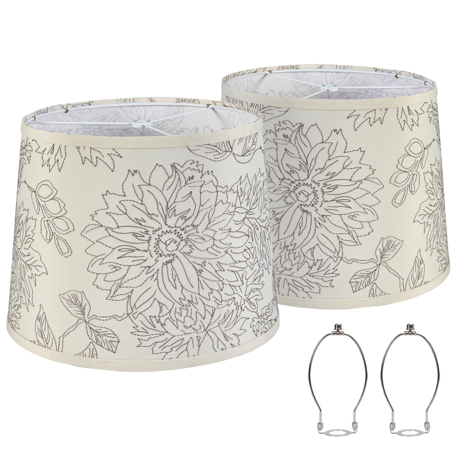 Luvkczc Drum Lampshades Set of 2, Fabric Lampshades for Table Lamps Floor Lamps, Medium Lampshades 13'' Top x 11'' Bottom x 10''