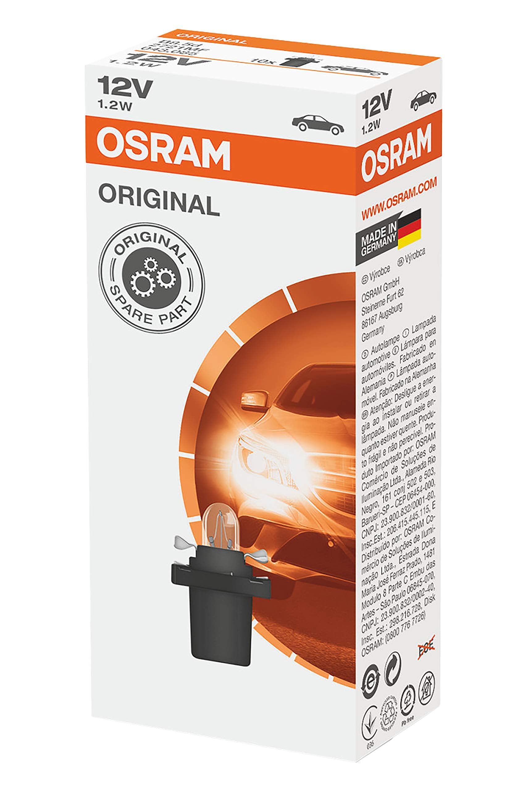 Osram Sylvania - 2721 Basic - High Performance Incandescent Bulb, 33291 (10 Pack) (2721Mf.Tp)