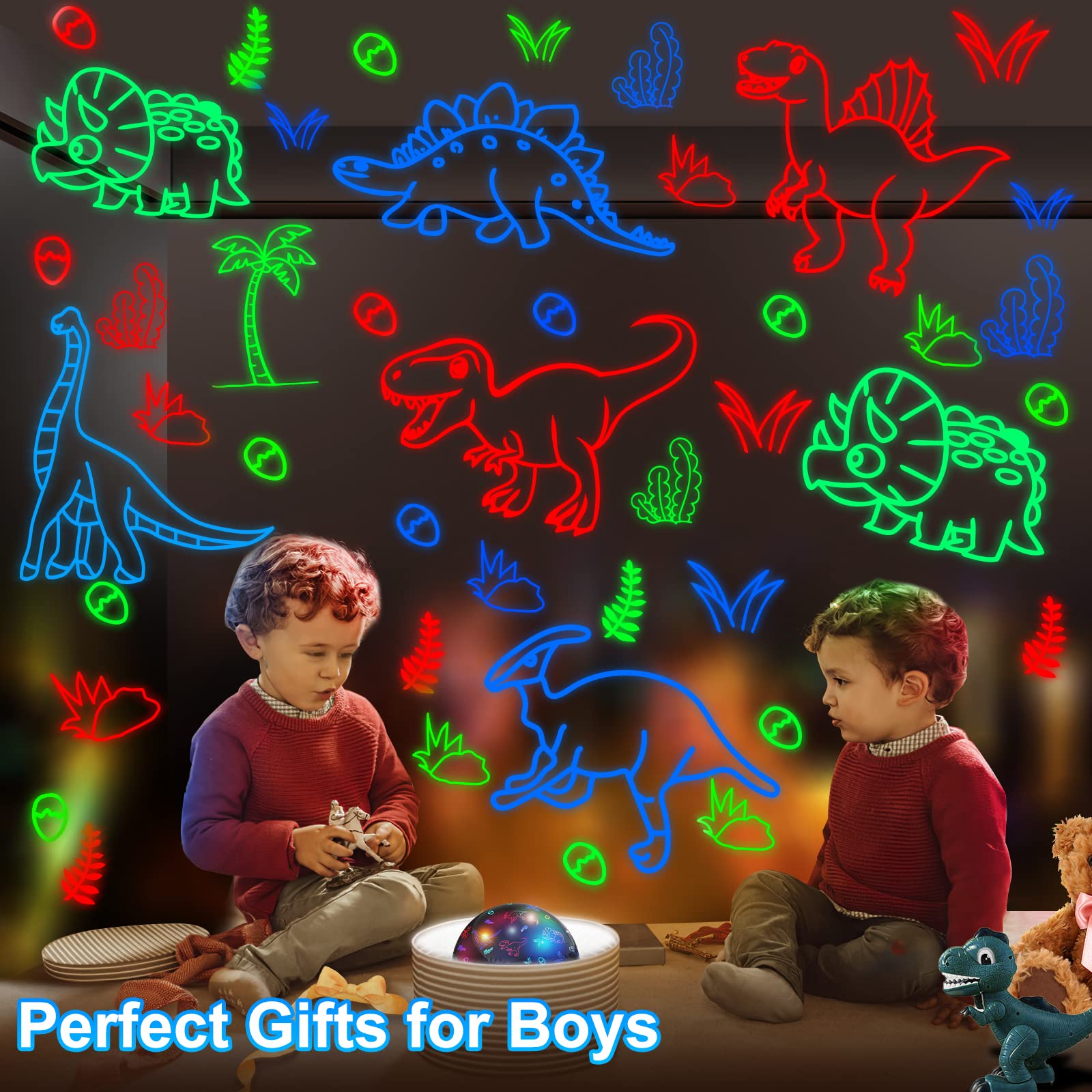 Yachance Dinosaur Night Light Projector For Kids With Timer & Remote - Perfect Gifts For Boys