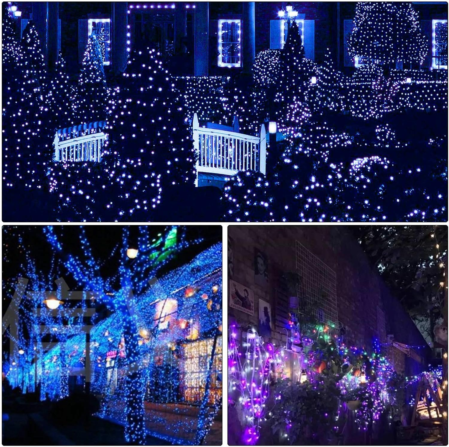 Illuminew 108Ft 300 Led String Lights, Blue Twinkle Fairy Lights For Indoor & Outdoor Decor