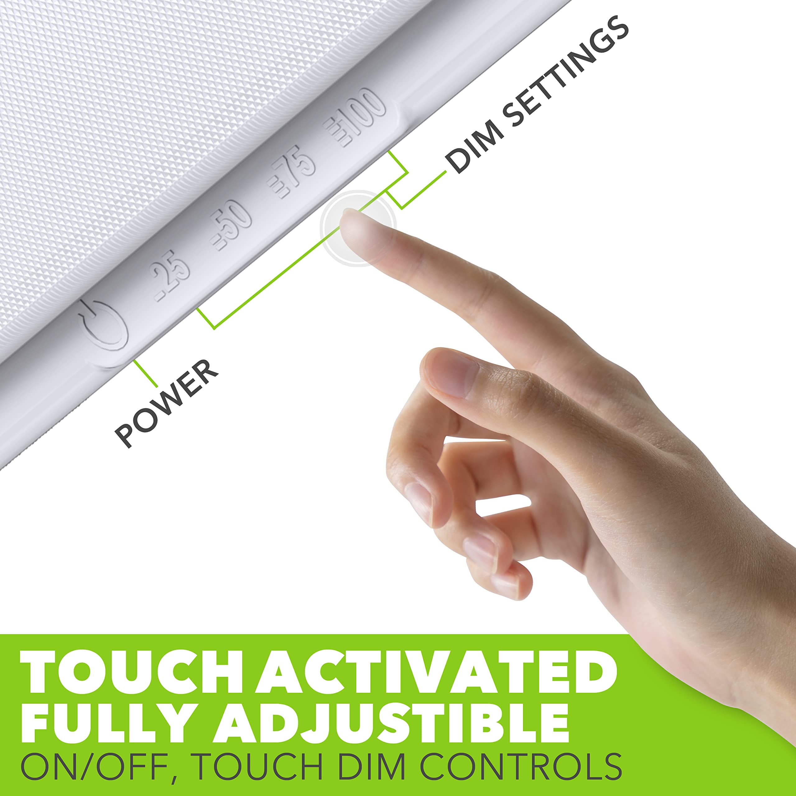 Leisure LED 14" RV Ceiling Light, 950 Lumen Touch Dimmer, 2-Pack, White, Model LL-F-TCH14, Natural White 4000-4500K,