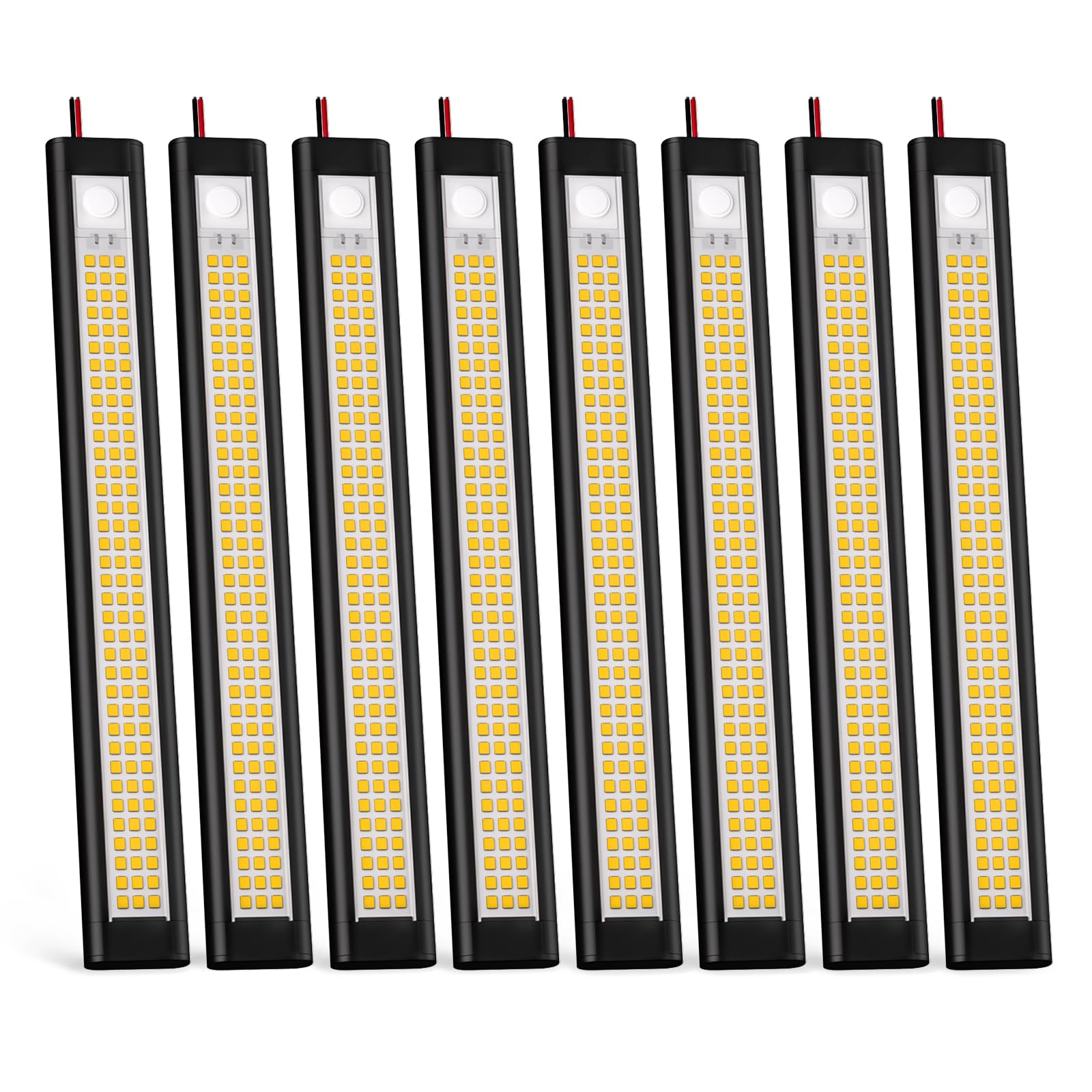 12V LED Light  Enclosed Trailer Light  12 Volt Lights  12v LED Lighting for RV Interior  Band Lights for Trailer  Cargo  Truck  Van  Shed  RV(8Pack  4000K  Black)