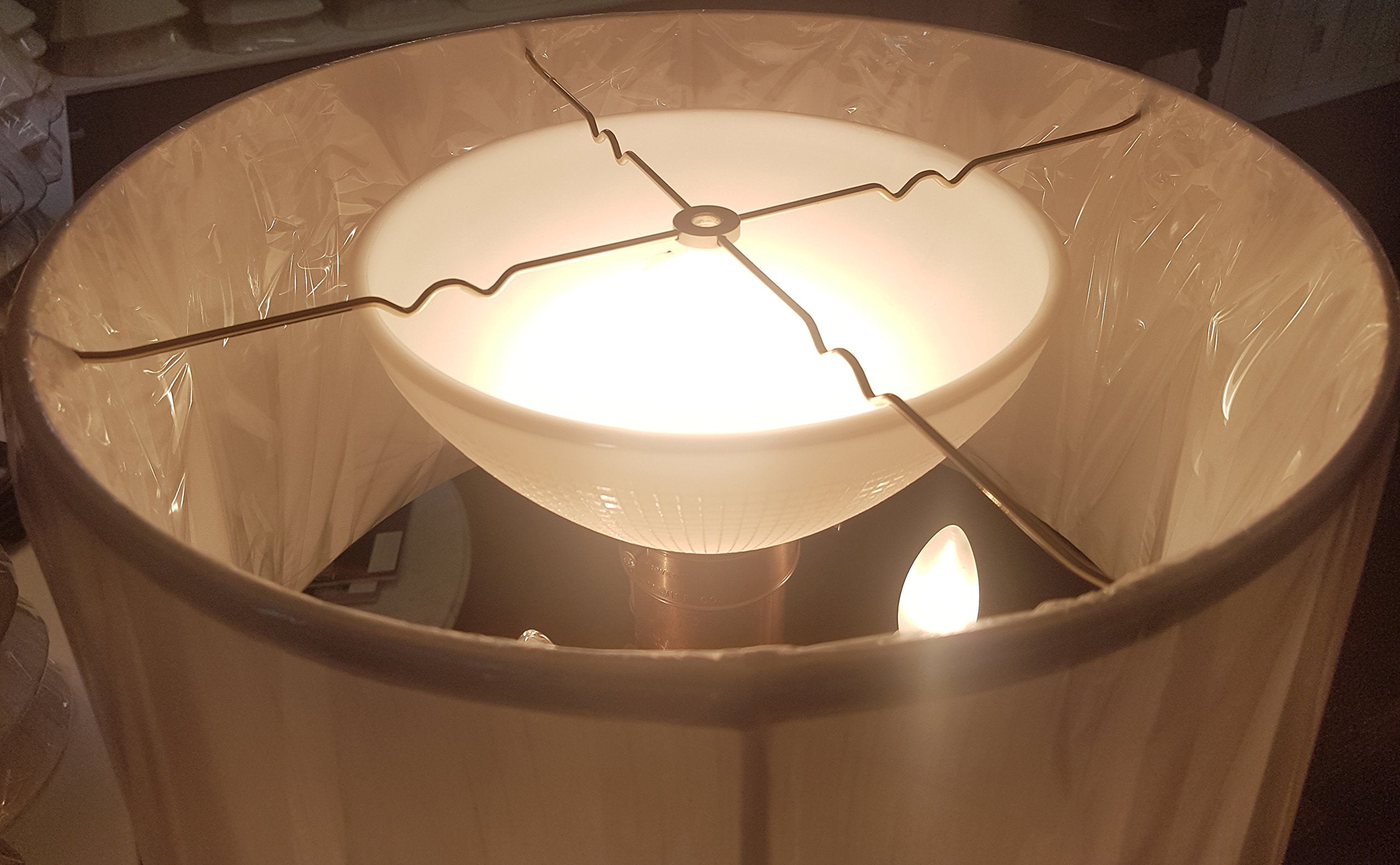 B&P Lamp I.E.S Style Reflector Shade, 8 Inch Diameter, White Opal Glass, Waffle Pattern, Model 8391ALS