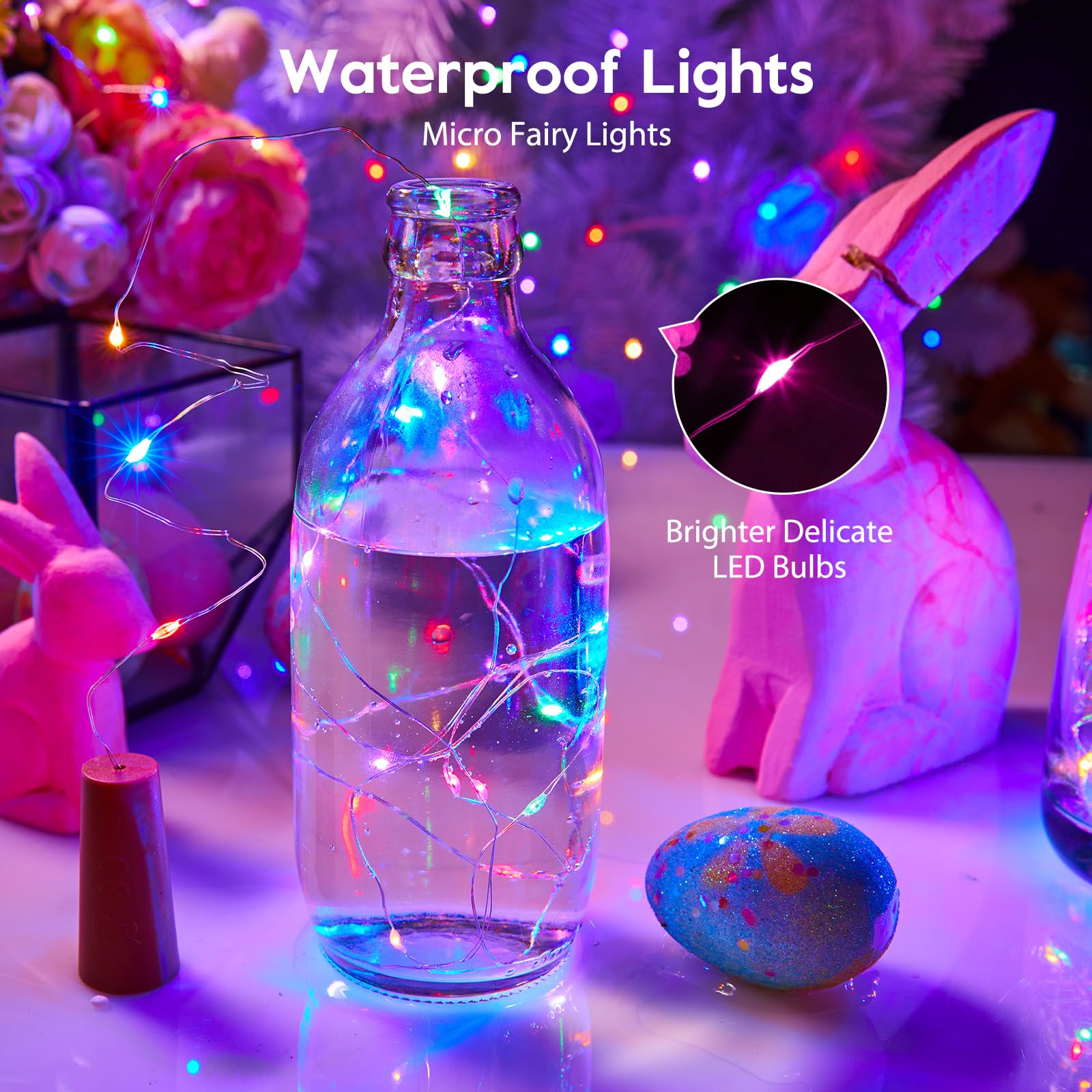 Brightown Pastel Wine Bottle Lights - 10 Pack, 7ft, 20 LED, Battery Operated, Ideal for DIY Crafts and Party Decor