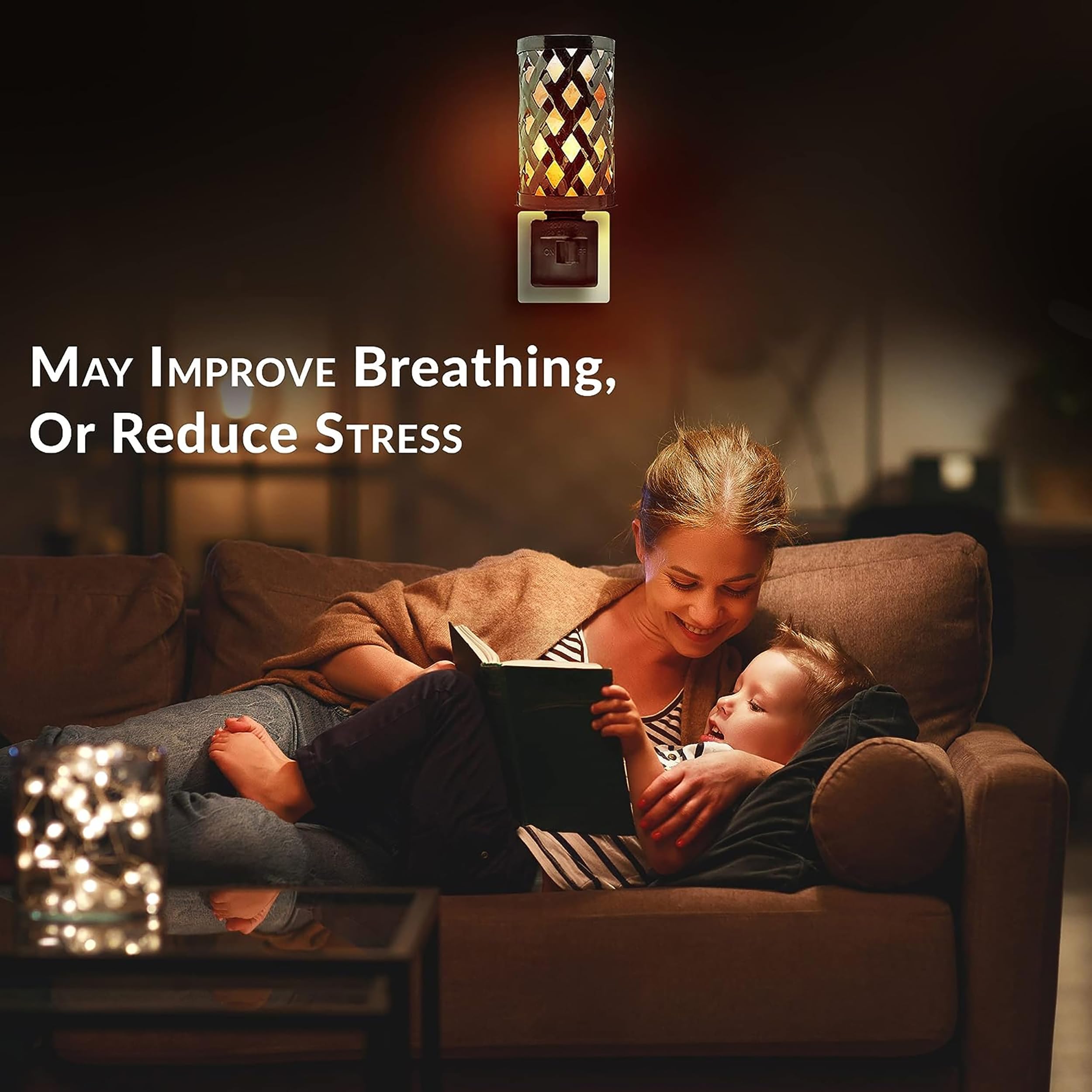 Natural Solution Himalayan Glow Basket Salt Lamp, Black, Crystal, Model 1802, 1 Count, Night Light with Pink Salt Chunks