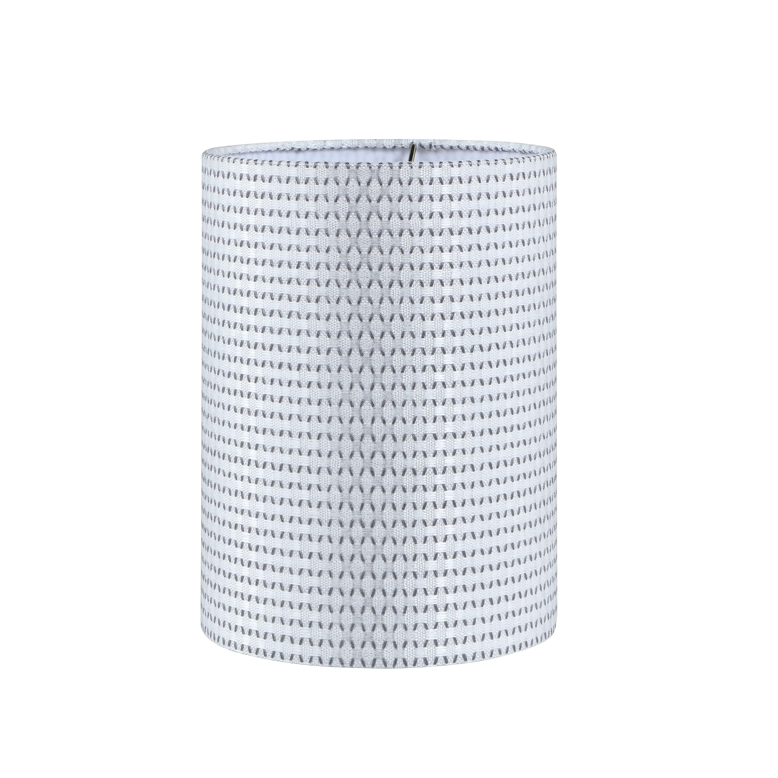 Aspen Creative 31615 Transitional Drum Shape Spider Construction Lamp Shade in White, (8&quot; x 8&quot; x 11&quot;)