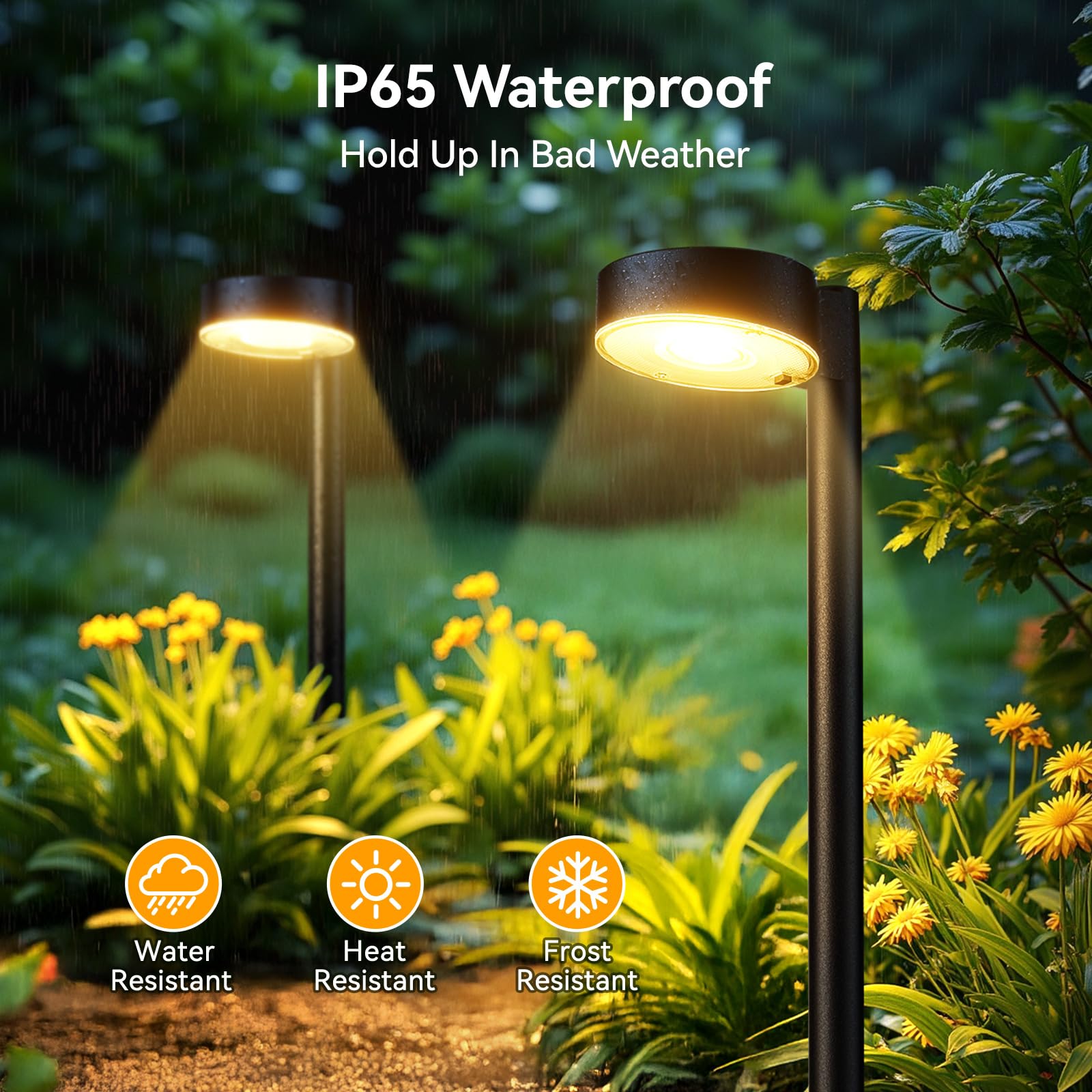 Ahaorigin 2 Pack Solar Pathway Lights Outdoor, Bright Led Solar Lights Outdoor Waterproof, Up To 12 Hrs Modern Path Lighting For