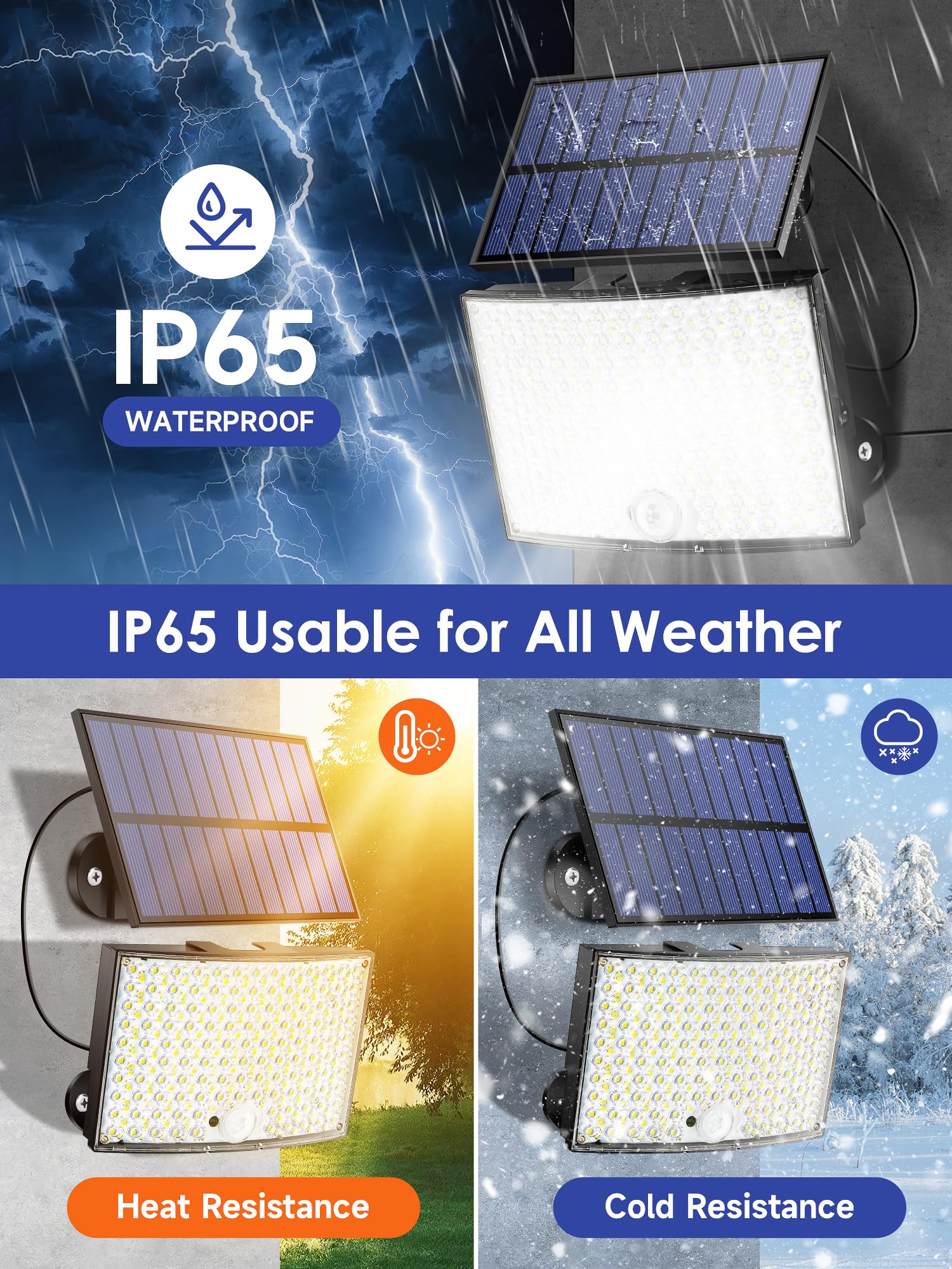 COOLNIGHT Solar Flood Lights Outdoor, 268LED, 5 Modes, 2PC, Waterproof, Remote, IP65, Model TBD-28