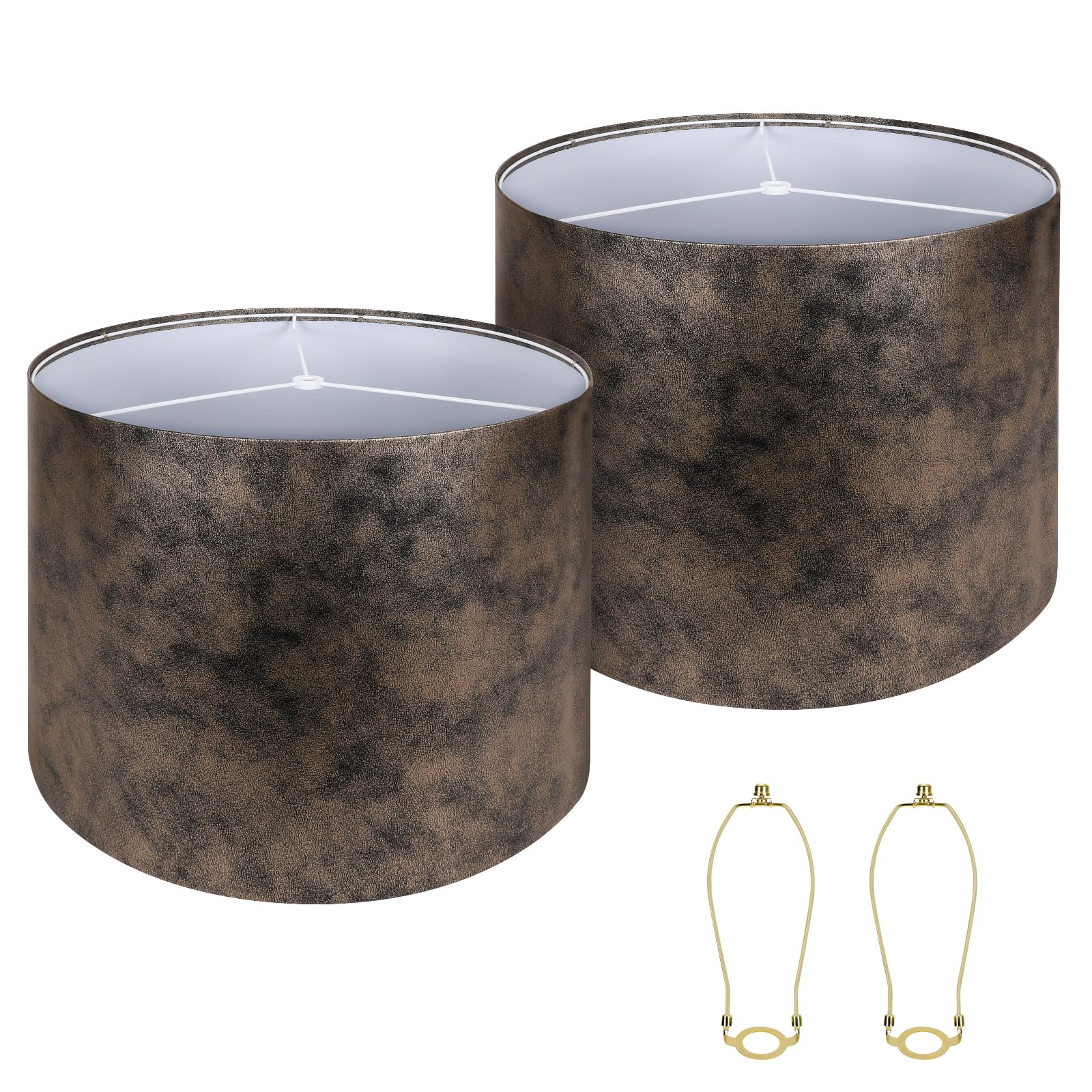 Lamp Shades set of 2 Large Drum Lampshade for Floor Lamps and Table Lamps Come With 2 Lamp Shade Holders New Crocodile Print Lam