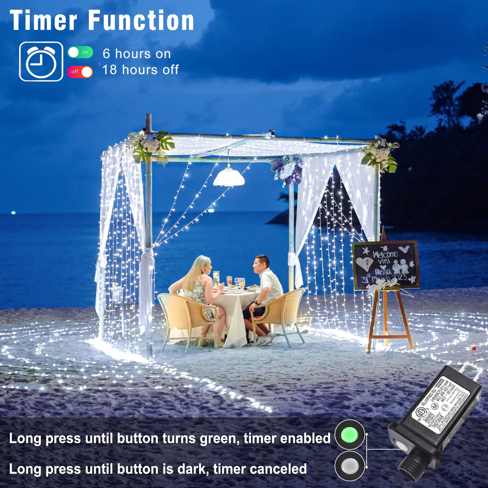 Nielfoi 800 Led Christmas Lights Outdoor Indoor  Christmas String Lights Indoor With 8 Modes Waterproof  Plug In Twinkle Fairy Lights Clear Wire For Xmas Tree  Patio  Wedding  Party Decor  White