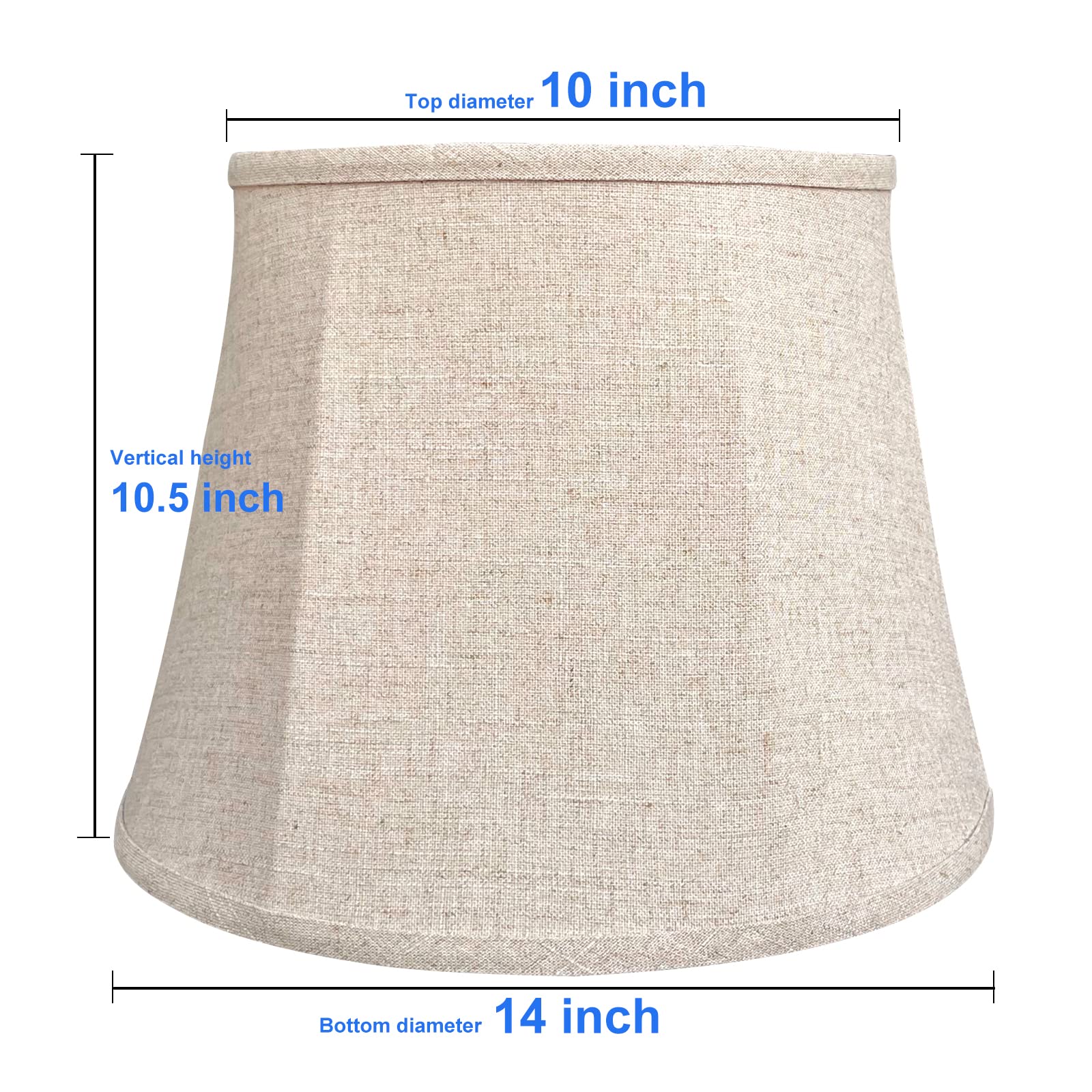 TOOTOO STAR Brown Drum Lamp Shade Set of 2, 10x14x10 inch, Fabric, Model 1222