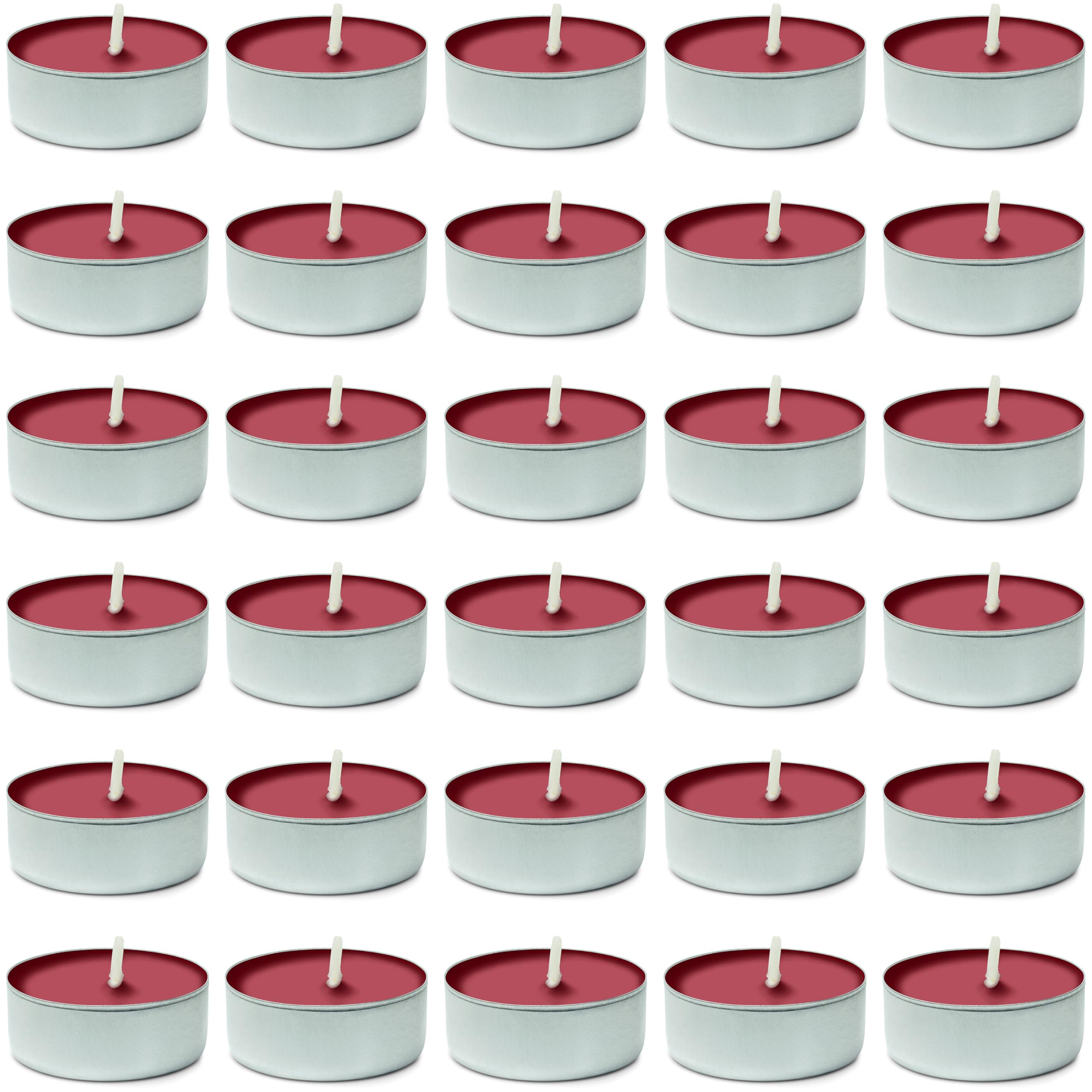 DecorRack Tealight Candles, Strawberry Scented, 30 Pack, Long Lasting, Synthetic Wax, Model 96021