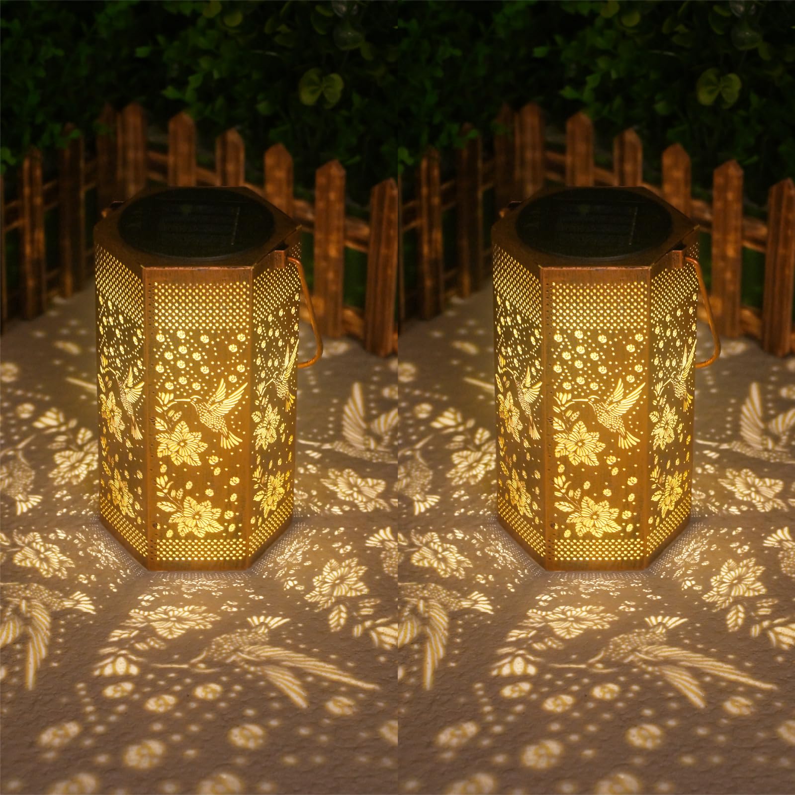 2 Pack Hummingbird Solar Lights Outdoor Garden Decor Landscape Lighting Birthday Gifts for Women Men Mom Father Solar Lantern Outdoor Waterproof for Outdoor Decor for Outside  Pathway  Yard