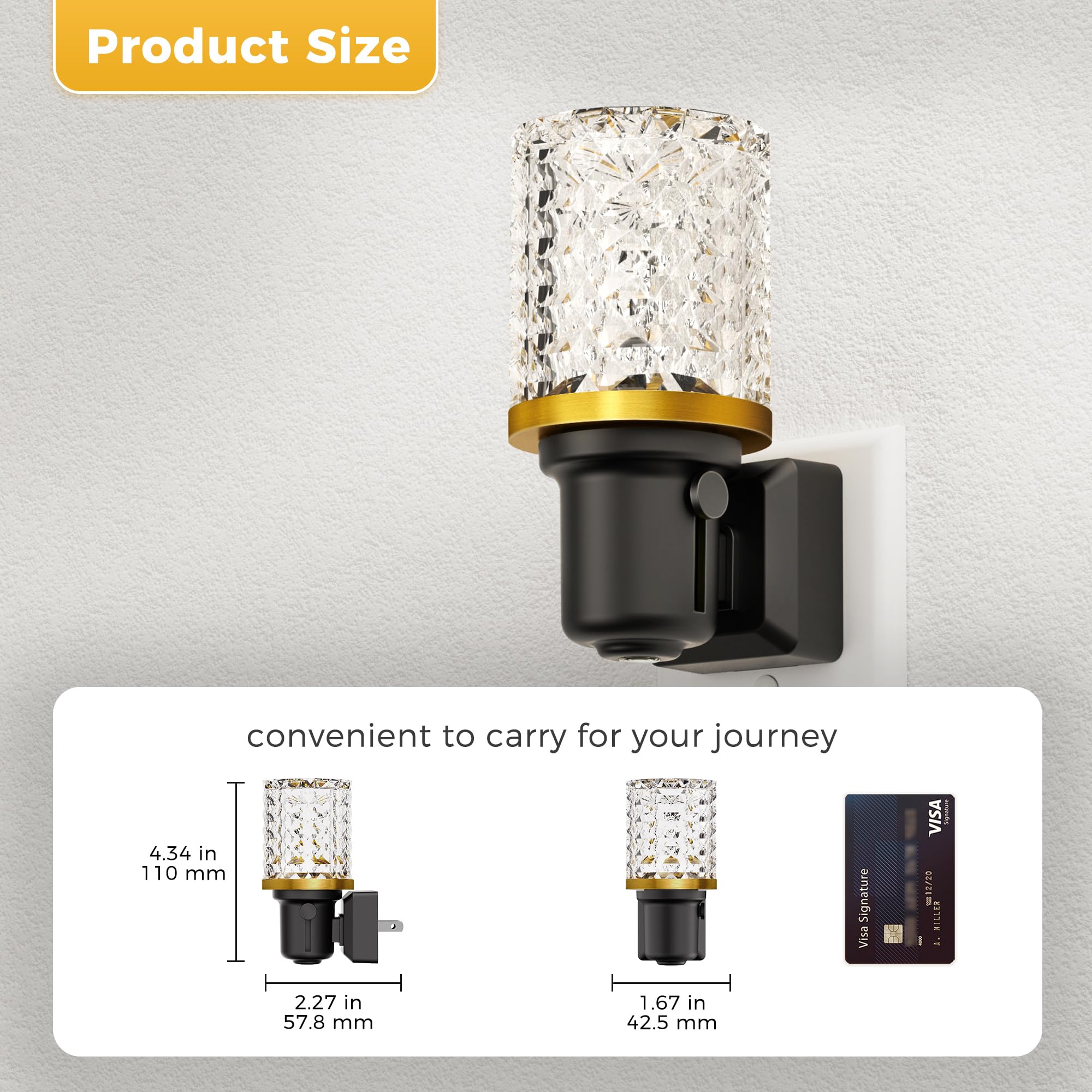 L LOHAS LED Night Light, Dimmable with Auto Light Sensor, 1 Pack, Amber, Model GY22007ZSUS