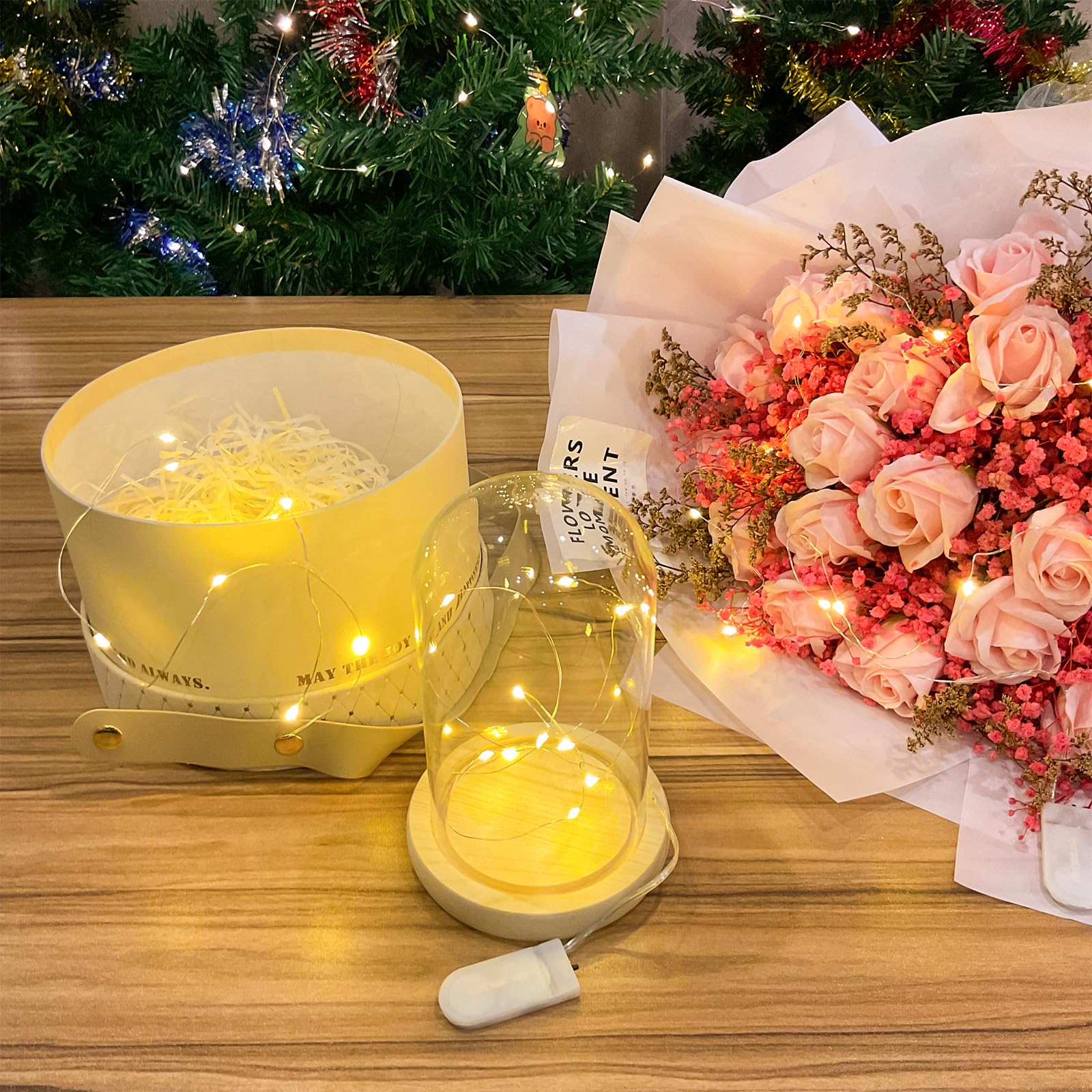 Etinga 10 Pack Fairy Lights Battery Operated String Lights, 10 Led On 3.3Ft Silvery Copper Wire,For Flowers Gift Box Wedding Party Christmas Decoration (10 Pack, Bright Yellow)