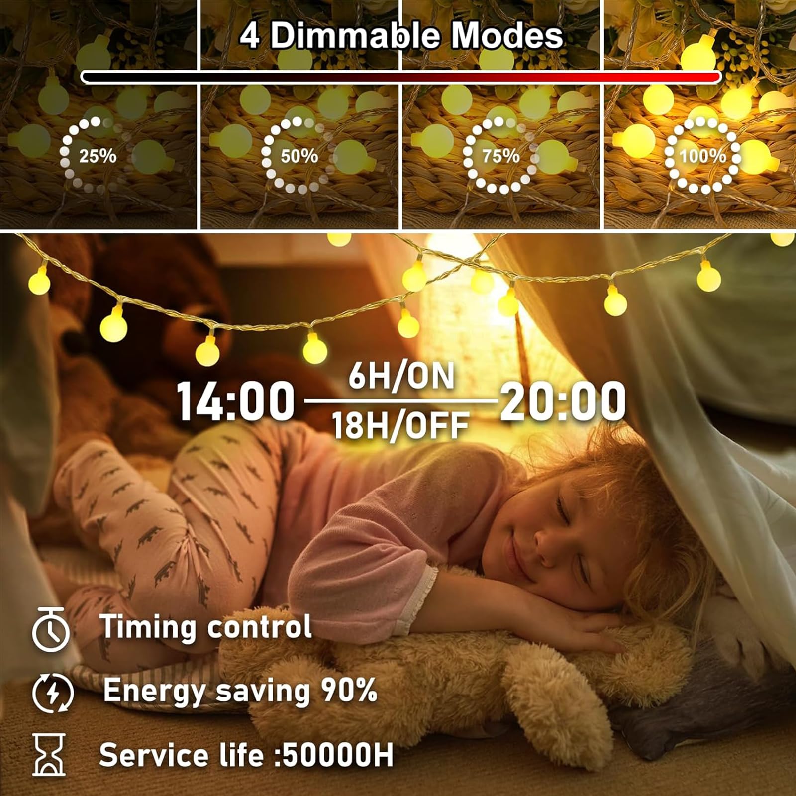 Star String Lights, 20 FT 40 LED Star Lights with Remote Control [Timer], 8 Modes Battery Operated Twinkle Lights IP65 Water Pro