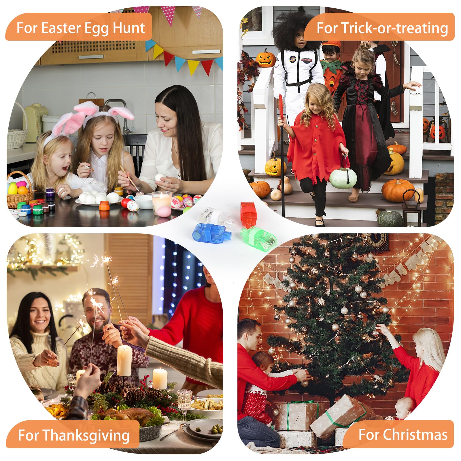 CALIFORNIA CADE ELECTRONIC Finger Lights-50Pcs Blue Finger Flashlights for Kids Party Favors Bulk, Light Up LED Finger Light for