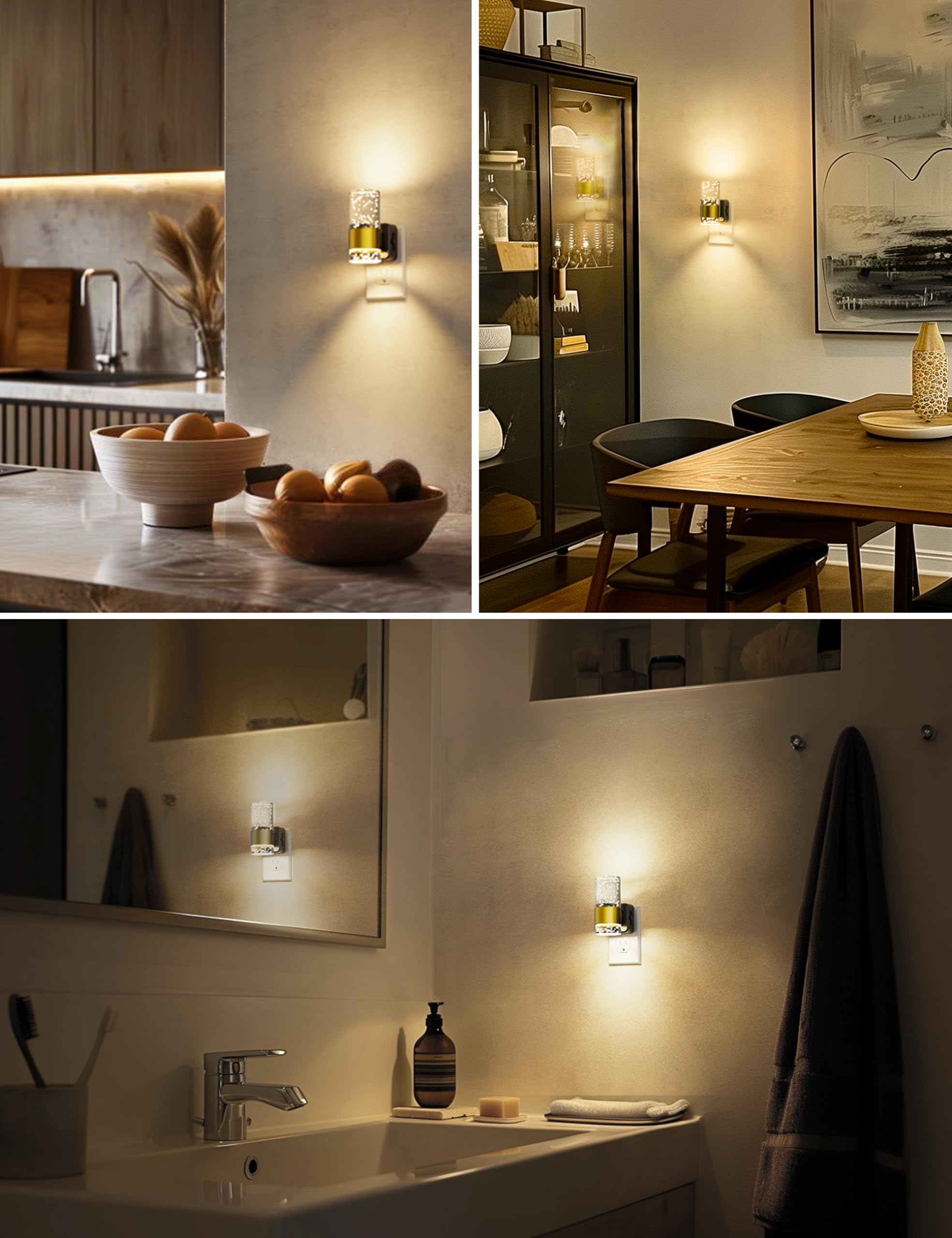 L Lohas Led Night Lights Plug Into Wall, Soft Light Night Light With Adjustable Brightness, Plug In Night Light With Auto Light