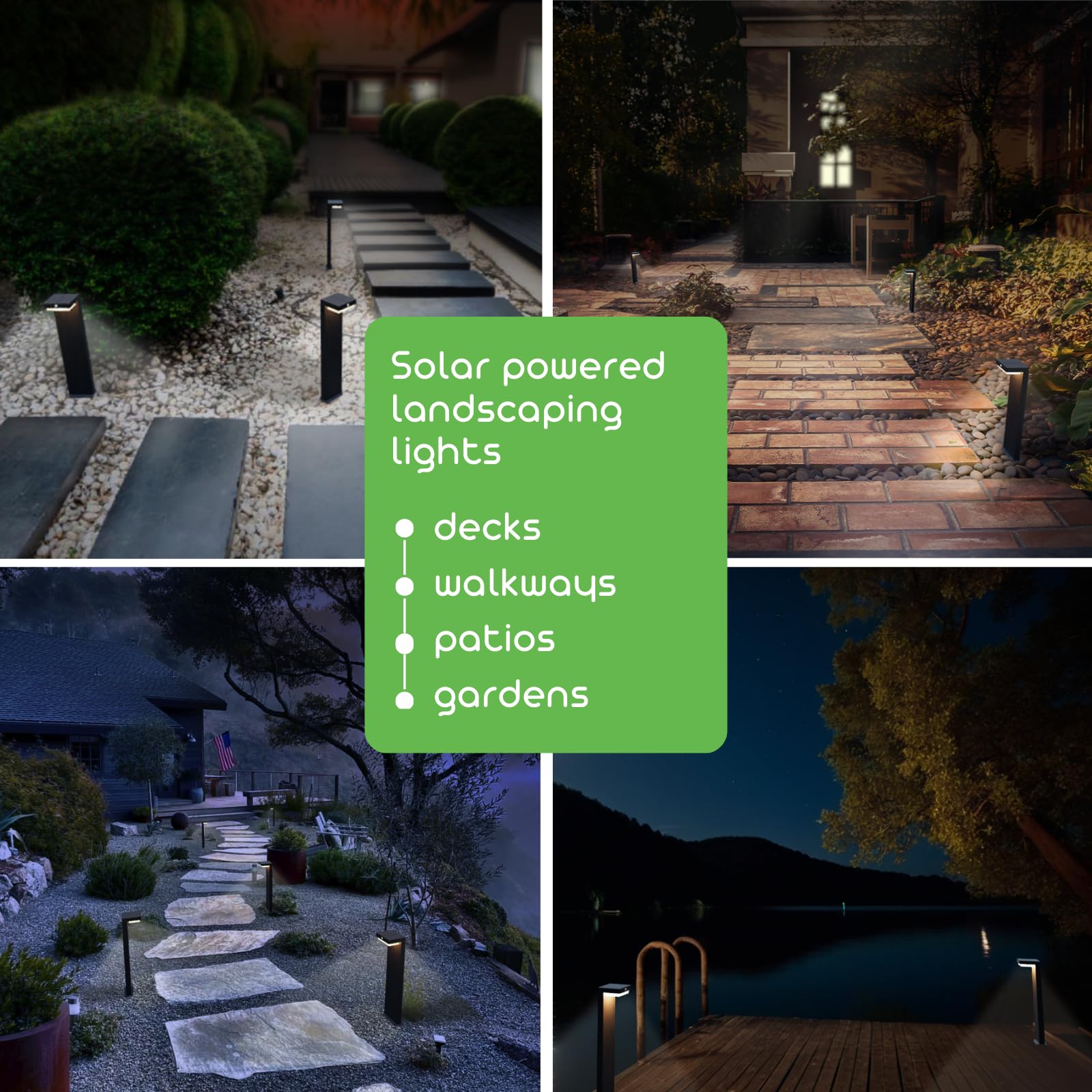 Verluce - Square Solar Landscape Lights - Solar Powered Landscaping Led Lamps - Pir Sensor & Two Lighting Modes - Rechargeable B