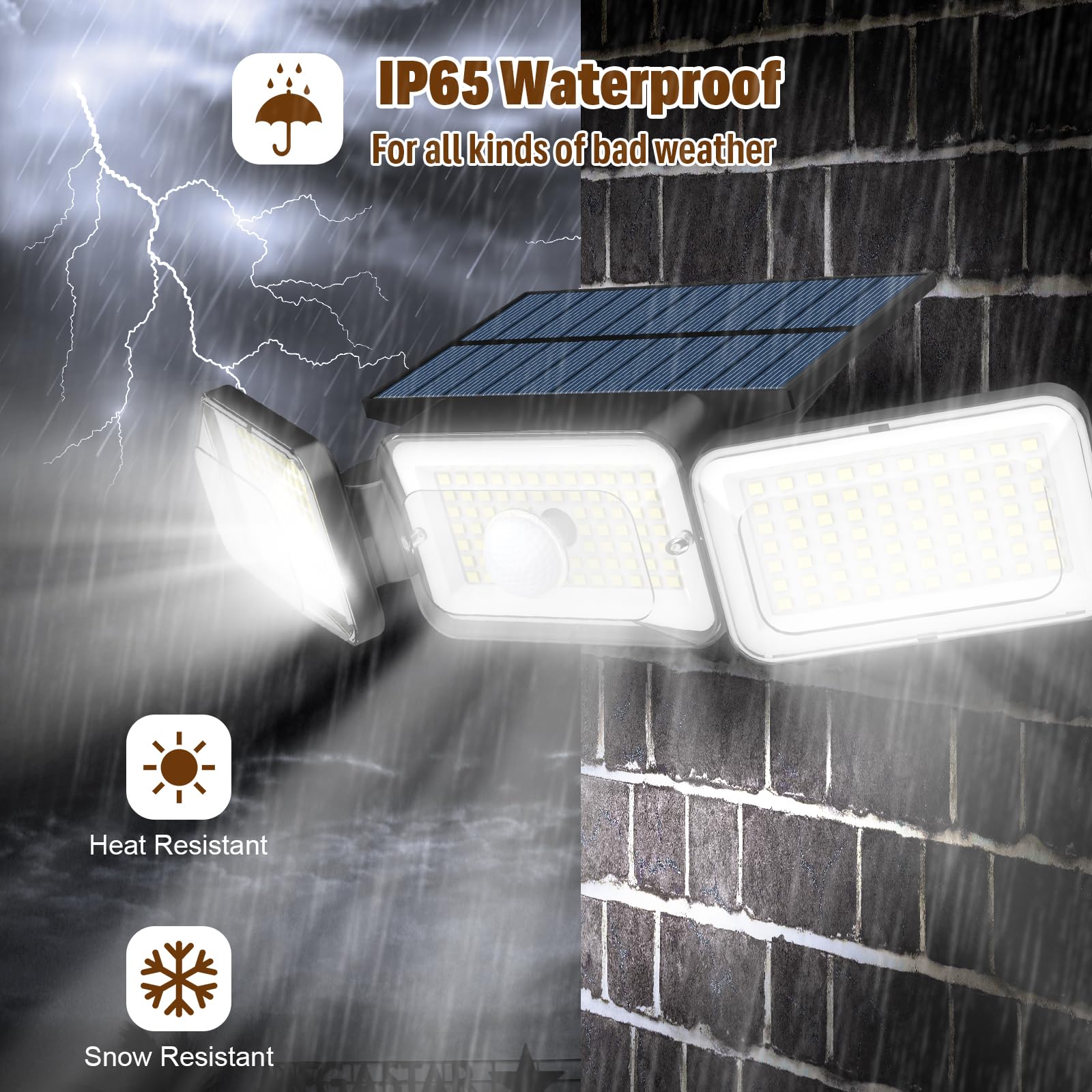 Mokot Solar Lights Outdoor, 3000LM, Motion Sensor & Remote Control, 4 Modes, 218 LEDs, 2 Pack, Black, Model NEWTBD-2