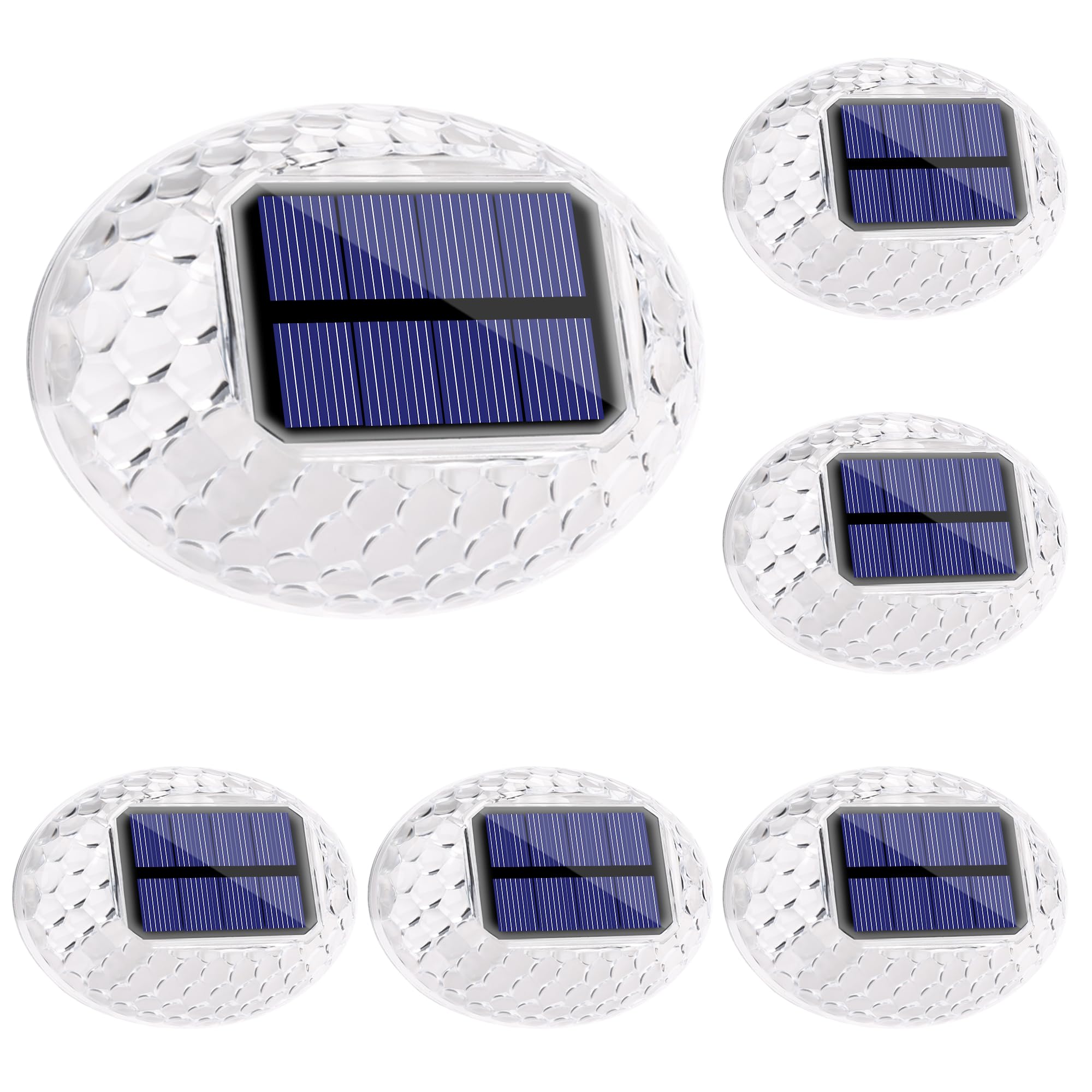 LYHOPE Solar Fence Lights Outdoor, IP65 Waterproof Solar Light for Outside, 6 Pack Deck Light for Backyard Railing Patio Deck Fe