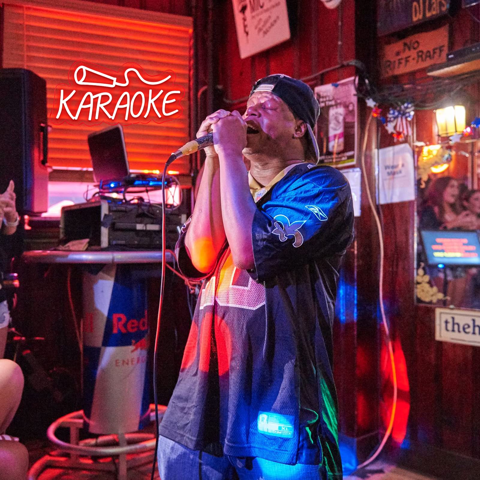 Vinray Karaoke Neon Sign Wall Art Decor, 16x7 inches, Red, Polystyrene, USB Powered for Music Bar, Pub, Club, Karaoke Store