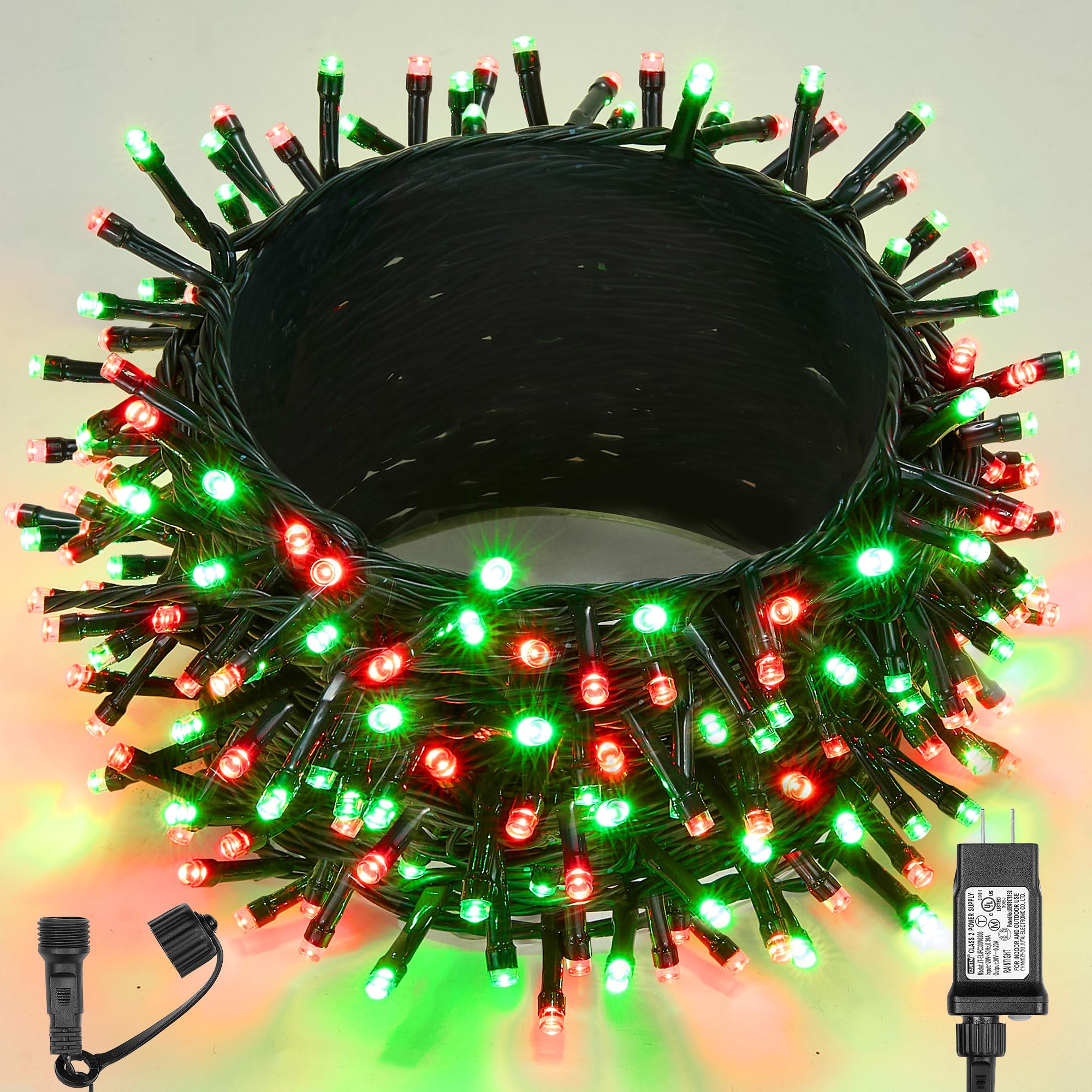 Wbao Christmas Lights Indoor Outdoor 500Led 174Ft  Super Bright Led Christmas String Lights With Ul Certified  8 Lighting Modes  Timer  Memory & Waterproof For Trees  Patio  Party Decor  Red Green