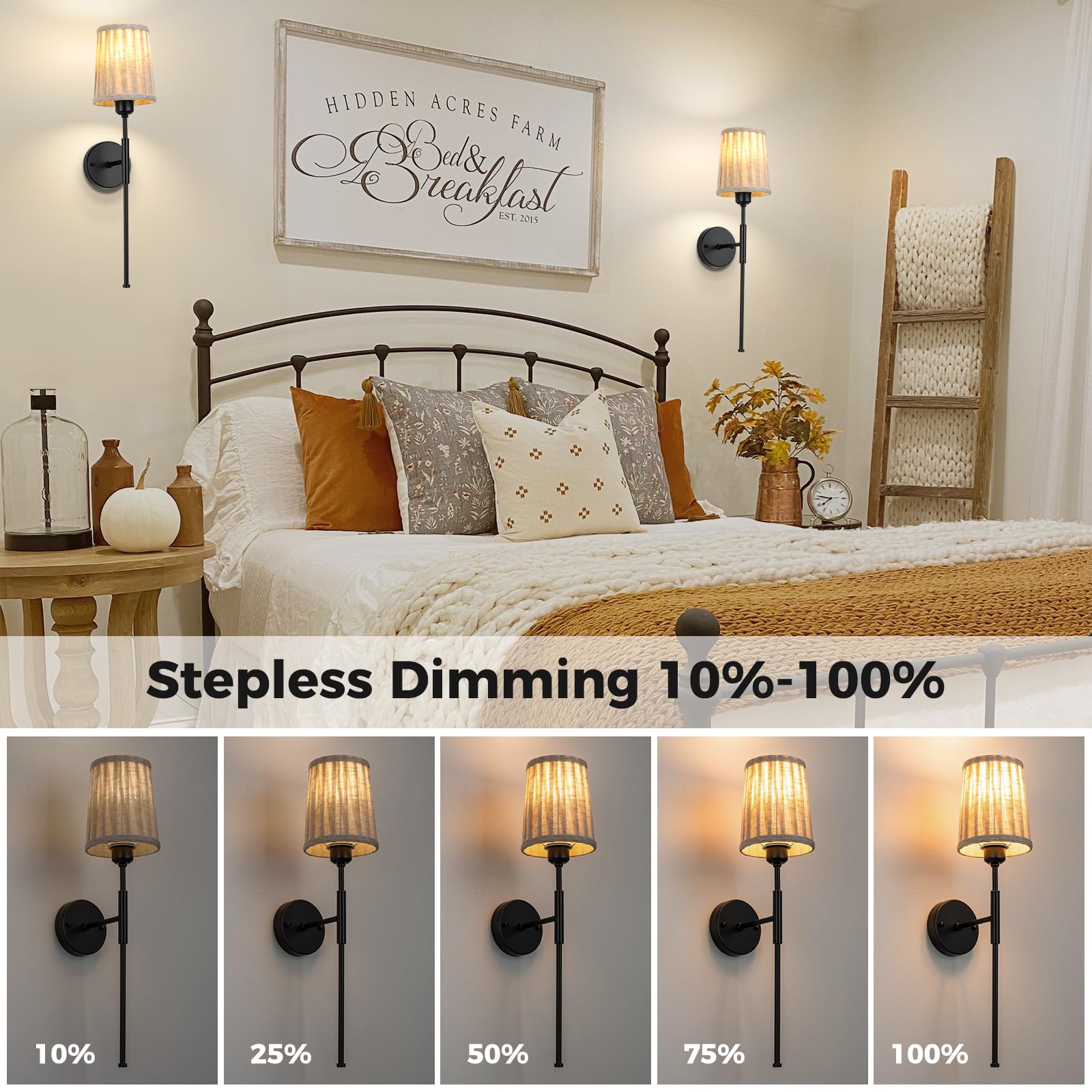 Glitnous Battery Operated Wall Sconce, Wall Sconces Battery Operated, Wireless Wall Sconces Set Of Two, Rechargeable Wall Sconce