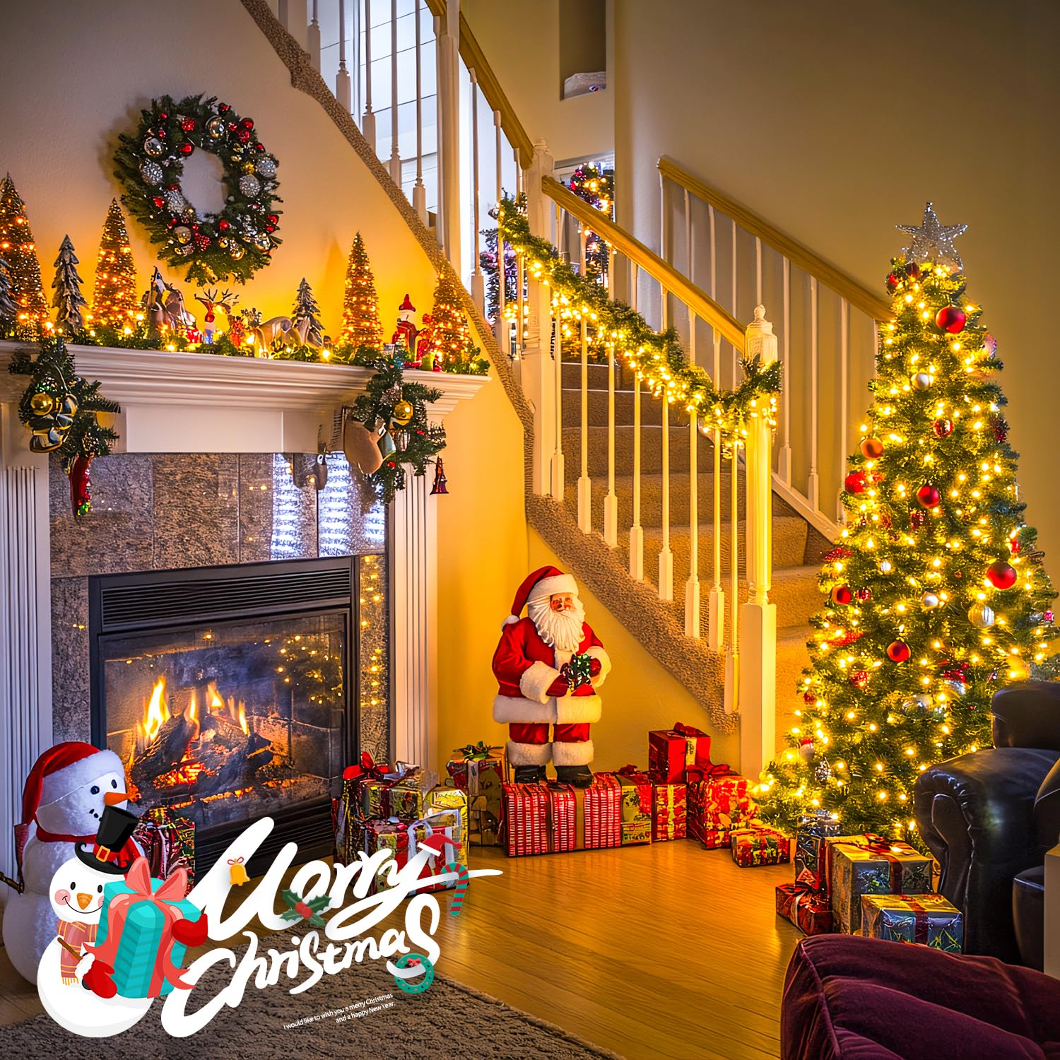 Warm White Christmas Lights Outdoor - 800 Led String Lights Indoor 8 Modes, 141Ft Extendable Twinkle Fairy Lights Plug In For Cl