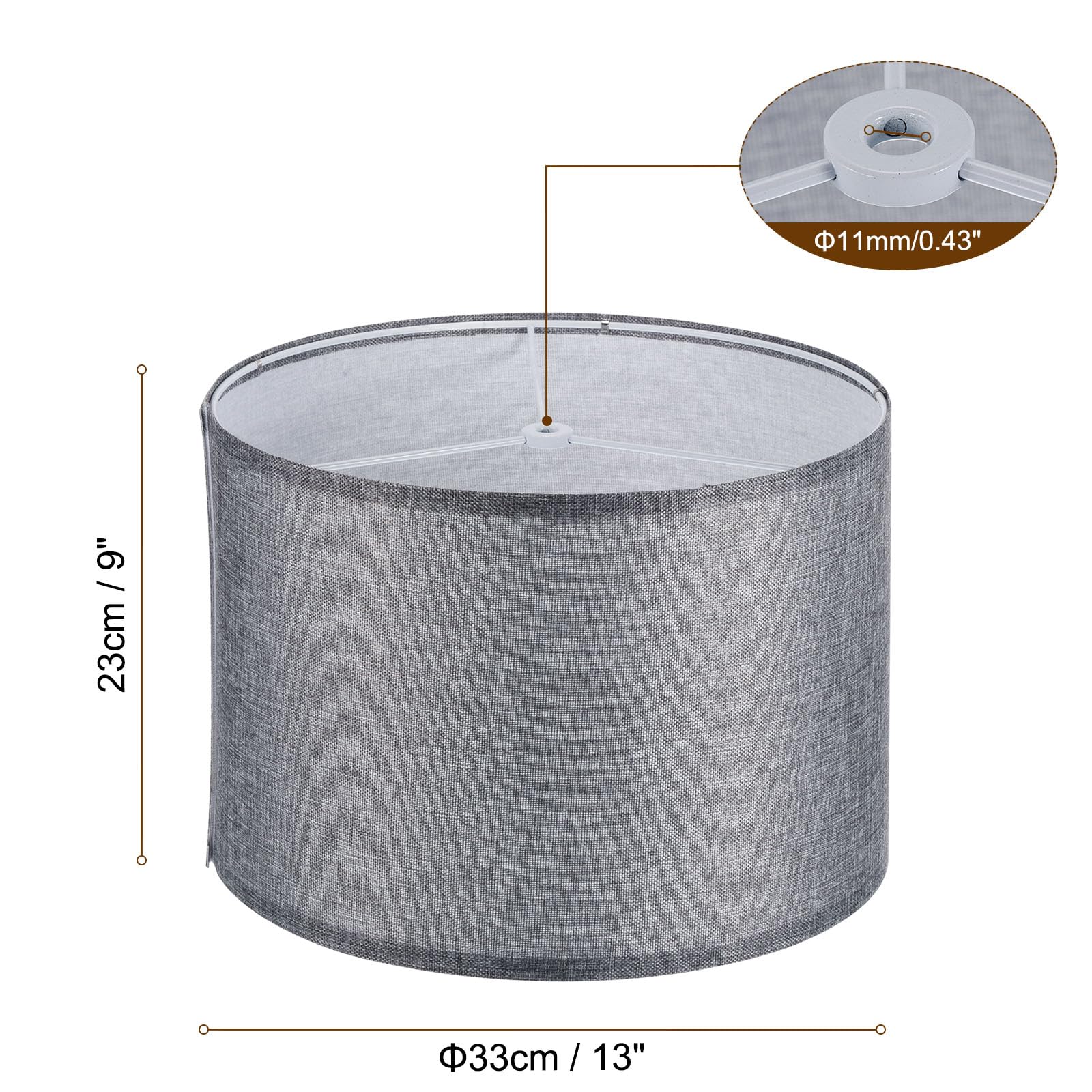 PATIKIL Drum Lamp Shades, 13x13x9 Linen Round Lamp Shade for Table Lamps Easy Assembly Lampshade for Table Lamps Floor Lamps Bed