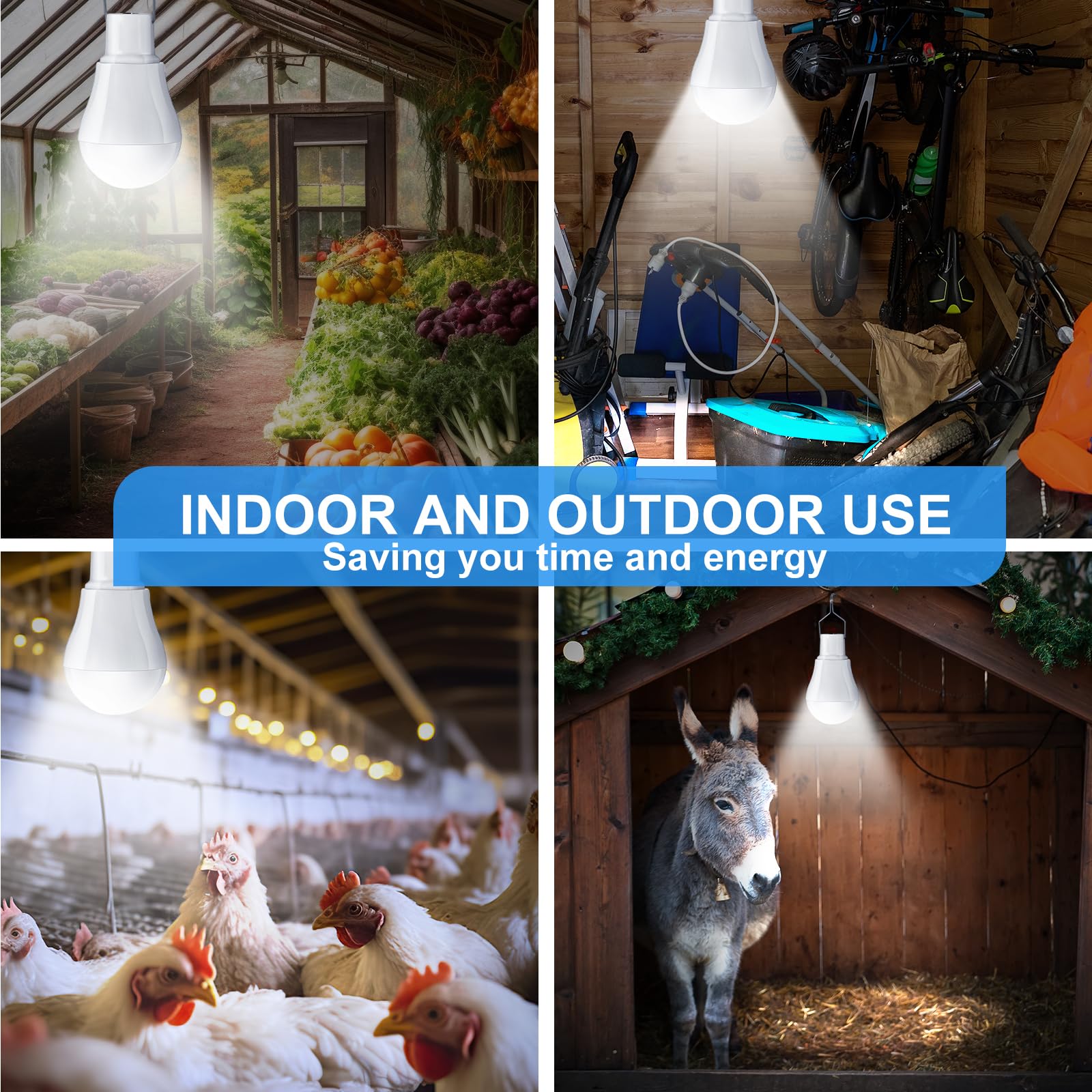 Vihose 8 Pcs Solar Powered Led Bulbs - Portable, Waterproof, Emergency Light For Indoor/Outdoor, Shed, Camping, Fishing, Chicken