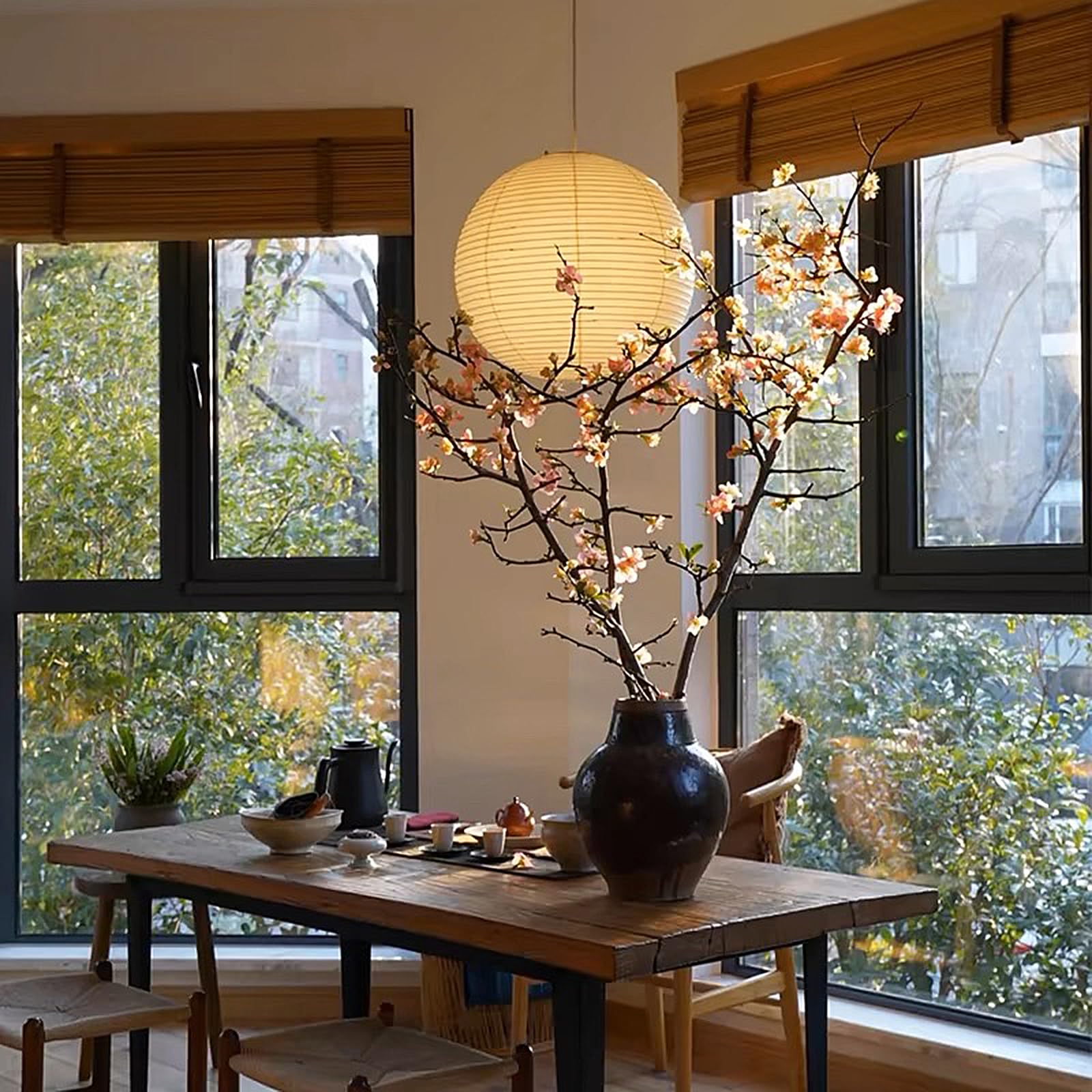 White Round Paper Lanterns-19.68'' Large Hanging Paper Lantern Lamp, Chinese/Japanese Paper Lantern Pendant Light For Party Deco