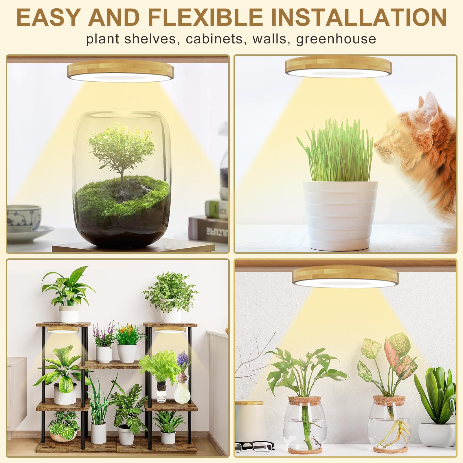 Aopeids Grow Light for Indoor Plants, 216 LEDs Full Spectrum Halo Plant Light with Auto On/Off Timer (4/8/12H), 10-Level Dimmabl