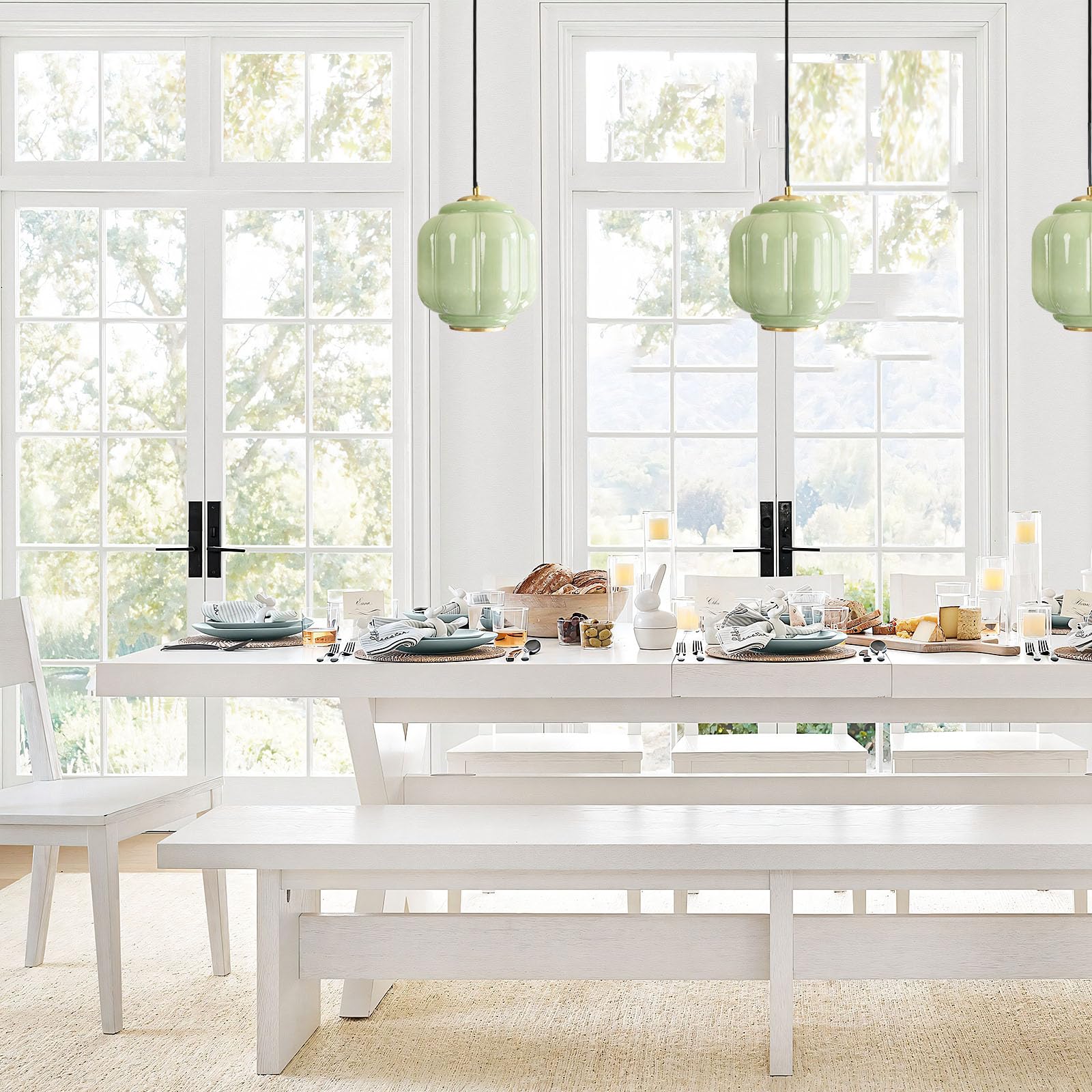 Yesids Vintage Milk Glass Pendant Lights Kitchen  Brass Color Glass Ceiling Light Fixture  Retro Industrial Pendant Lighting For Dining Room  Kitchen  Bedroom  Entryway  Hallway (Green And Gold  7In)