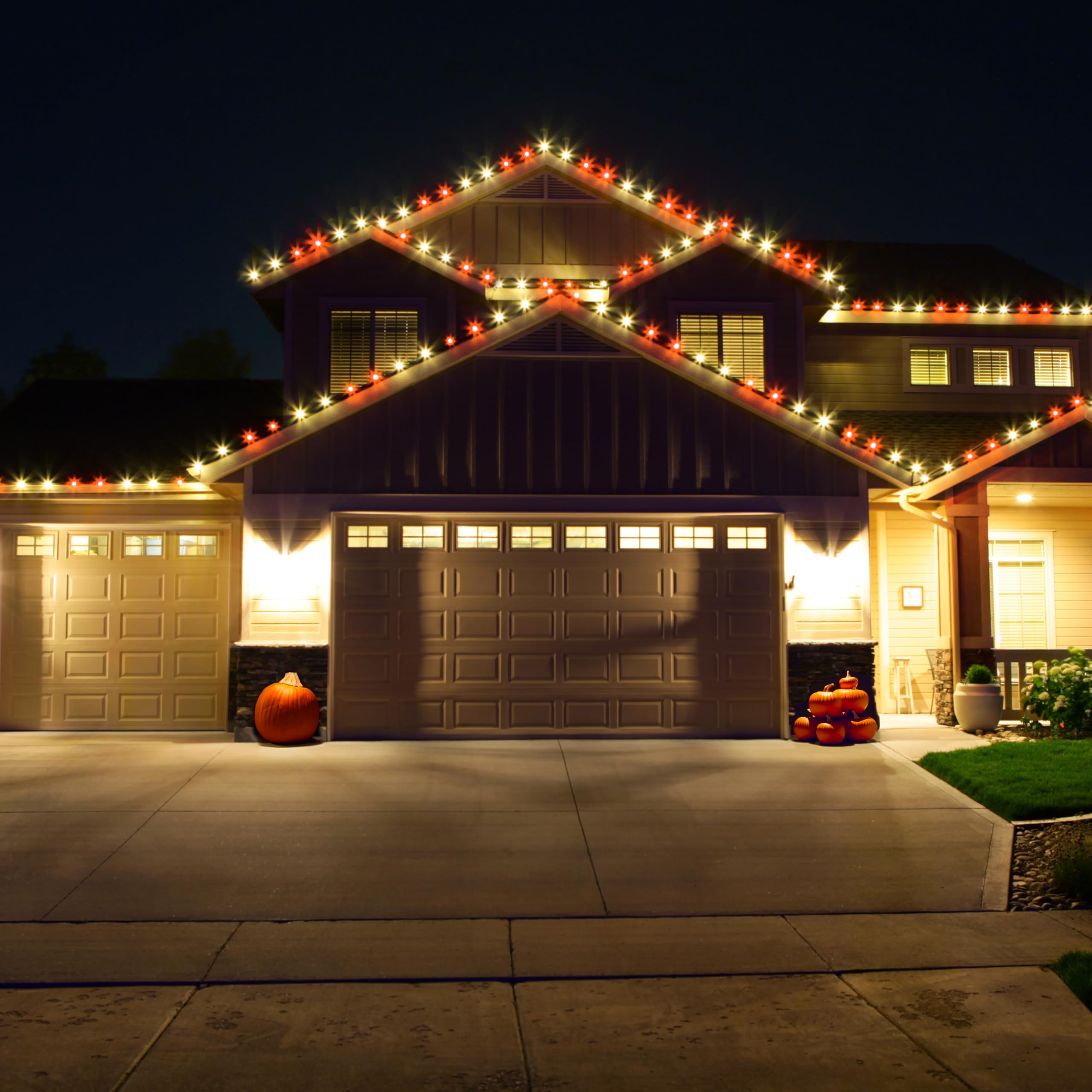 Hlo Lighting Set Of 25 Orange C9 Faceted Led Christmas Light Bulbs For Indoor & Outdoor Use | Durable Replacement Bulbs