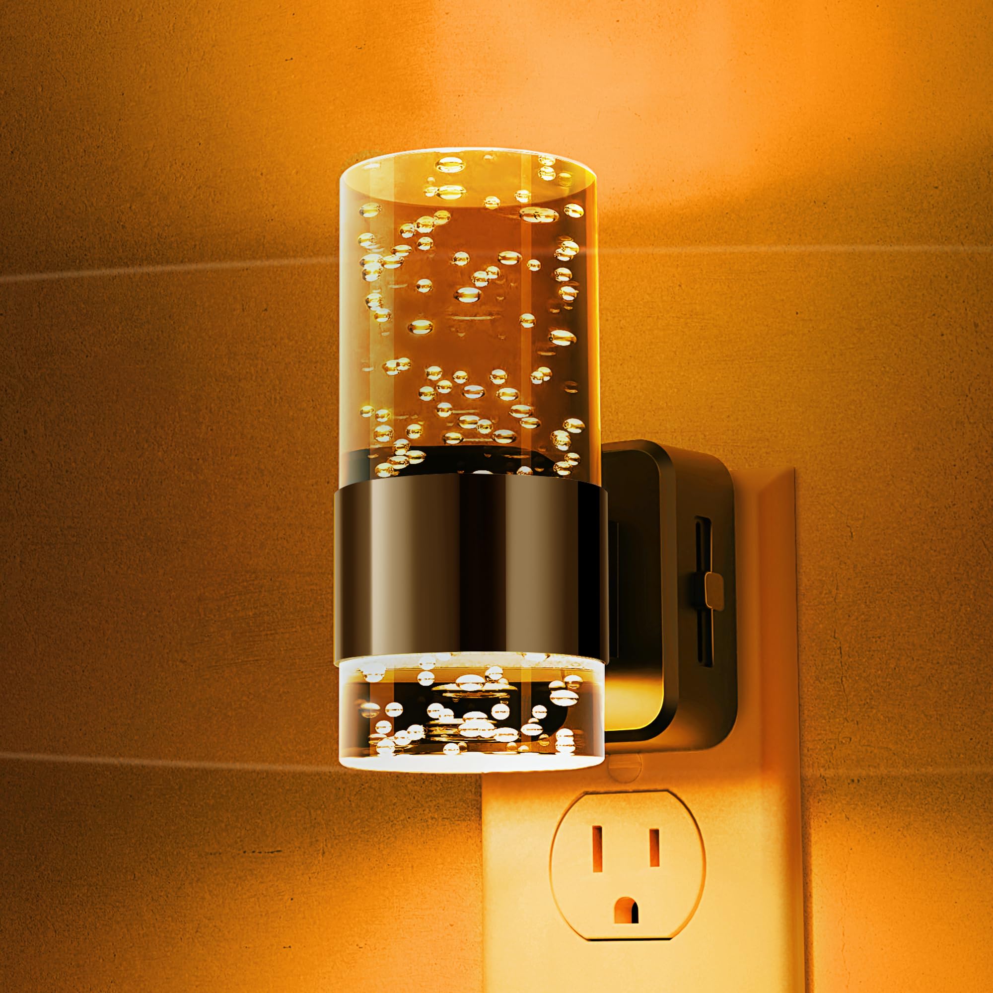 L Lohas Led Night Light,Dimmable Night Lights Plug Into Wall, Acrylic Nightlights With 0-100 Lm Adjustable Brightness, Amber Plu