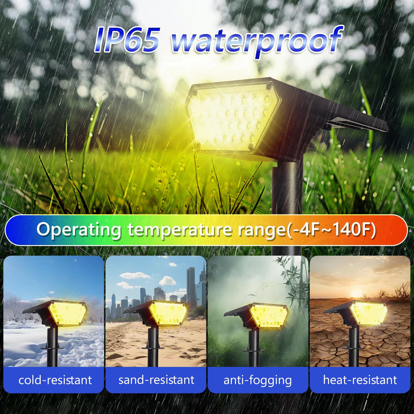 Satucol Solar Spot Lights Outdoor, Waterproof IP65, 6 Pack, Warm White, 2-in-1 Landscape Lighting, Model Satucol-A