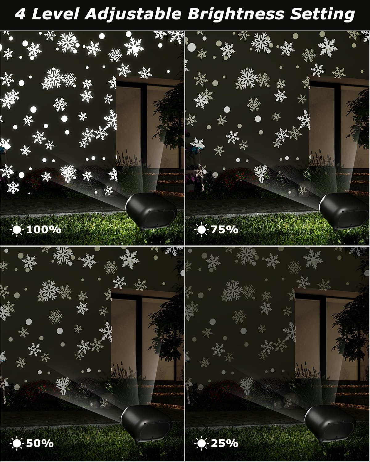 Snowflake Projector Lights With Remote, Timer, Dimmer, Ip65 Waterproof?Christmas Projector Lights Outdoor, 270 Rotation Christma