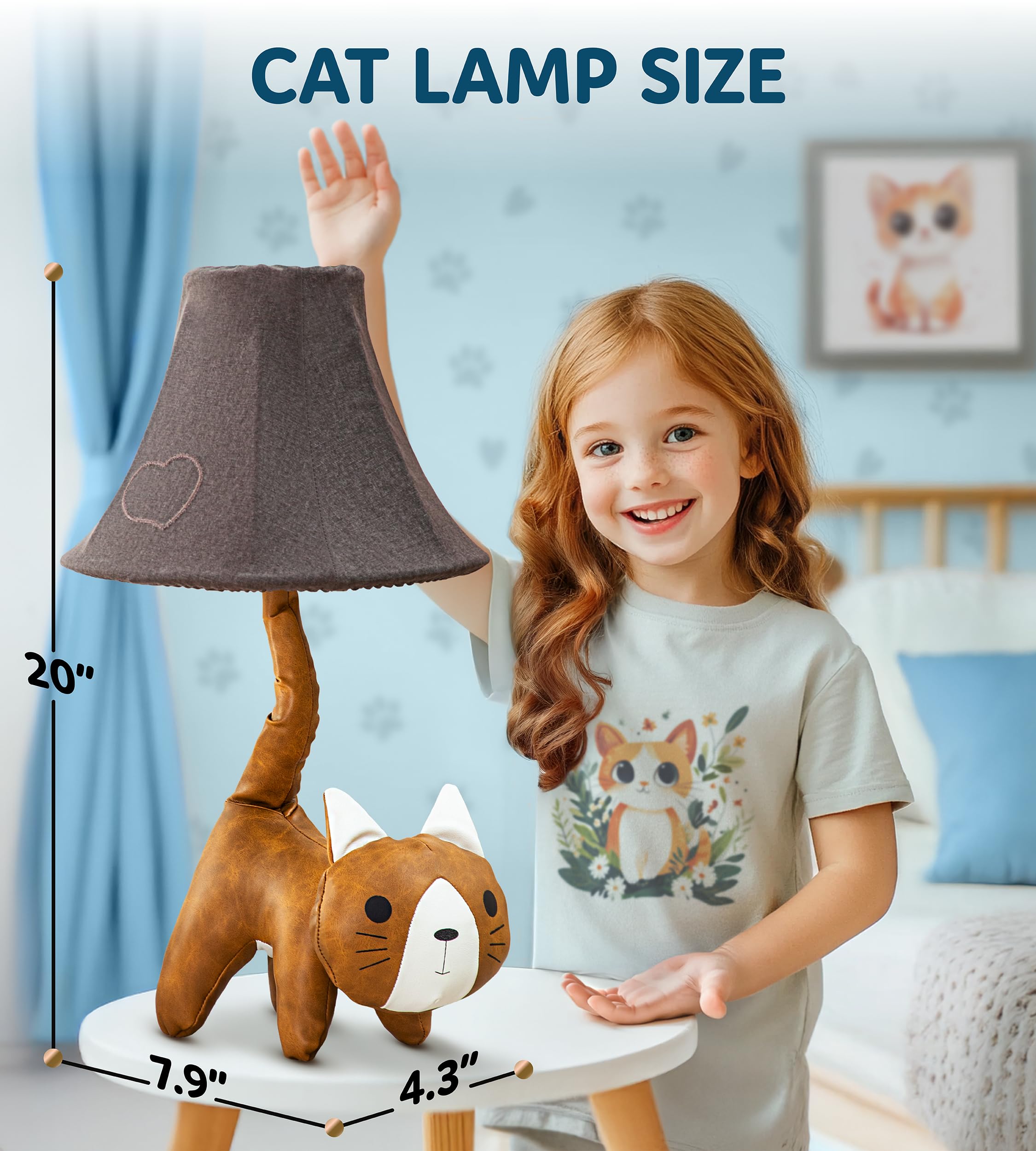Cat Lamp For Girls Bedroom - 20  Animal Lamp For Kids Room - Cute Christmas Gifts  Birthday Gifts For All Ages: Toddler Boys  Children  Grandkids 3 4 5 And Up Years Old  Sister  Brother  Sibling